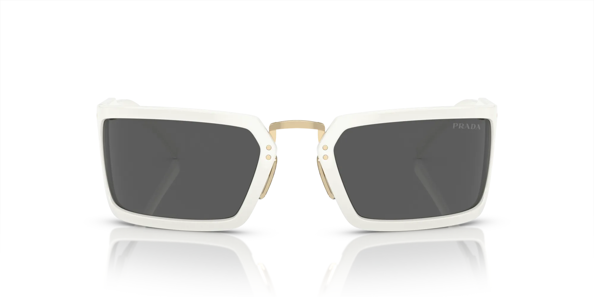 Prada PR A11S 4615S0 Occhiali da sole Acetato Bianco Grigio Geometrica Normale - immagine 3