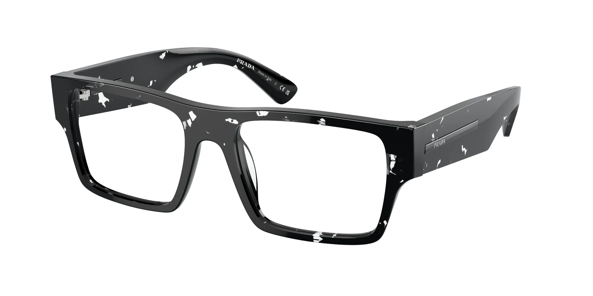 Prada PR A08V 15O1O1 Montature da vista Acetato Marrone Squadrata Normale - immagine 1