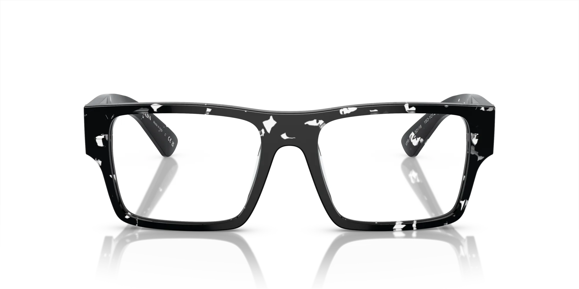 Prada PR A08V 15O1O1 Montature da vista Acetato Marrone Squadrata Normale - immagine 3