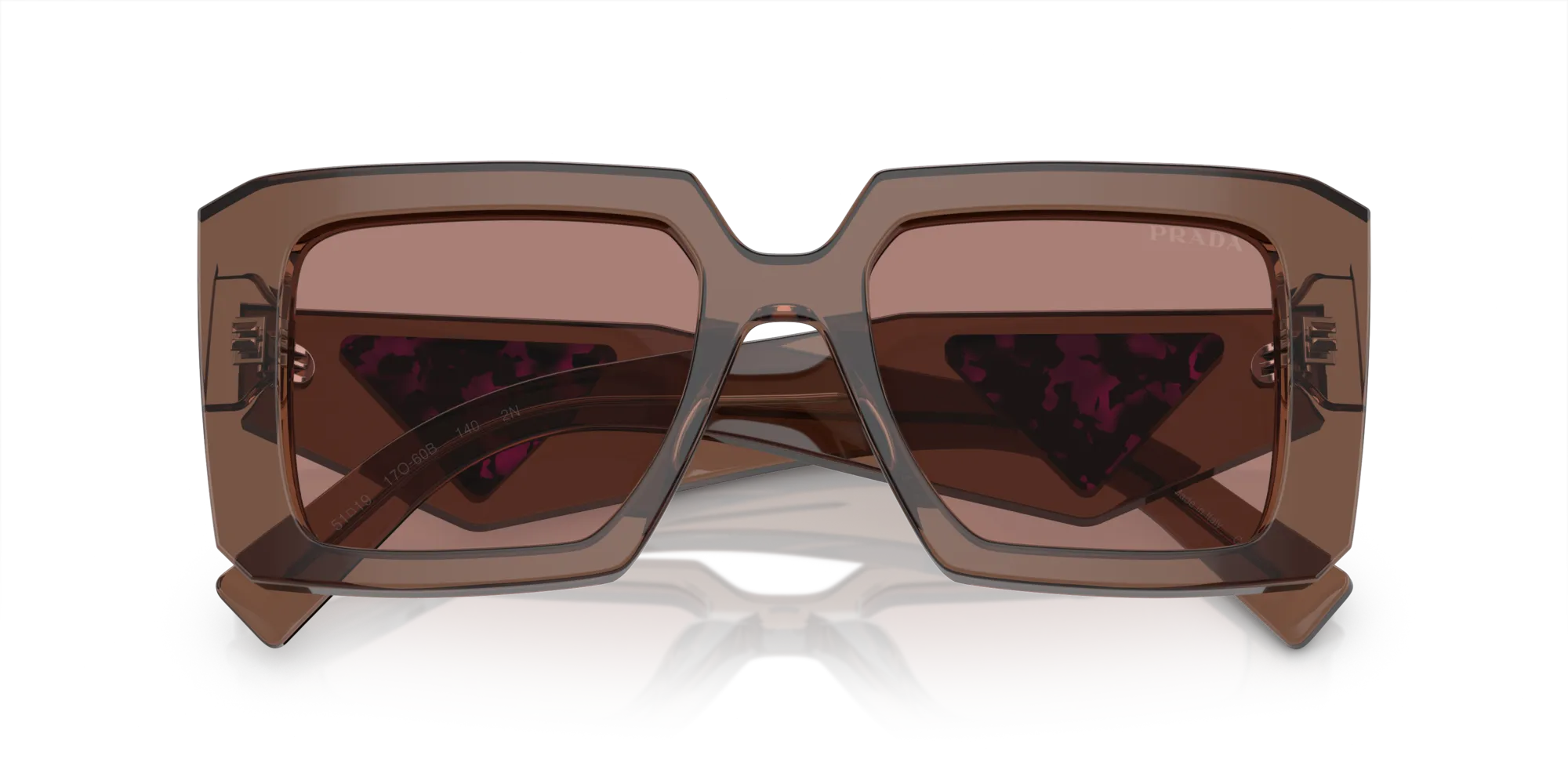 Prada PR 23YS 17O60B Occhiali da sole Acetato Marrone Marrone Squadrata Normale - immagine 2