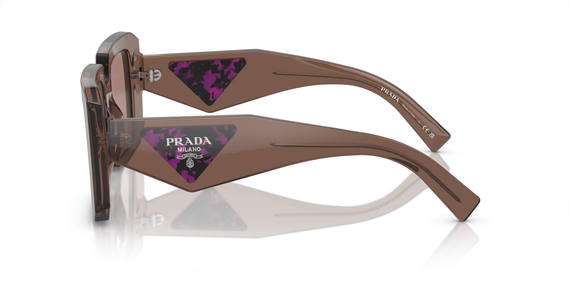 Prada PR 23YS 17O60B Occhiali da sole Acetato Marrone Marrone Squadrata Normale - immagine 4