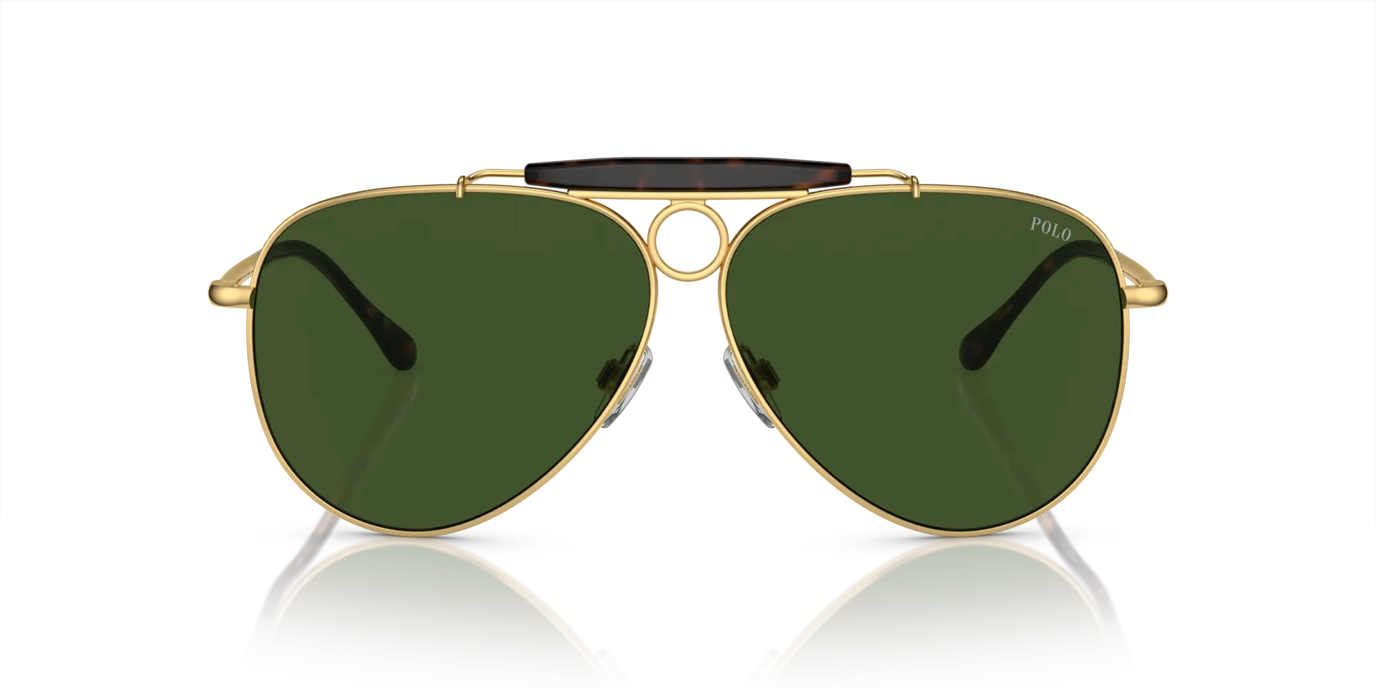 Polo Ralph Lauren PH3149 941171 Occhiali da sole Metallo Oro Verde Pilot Normale - immagine 3