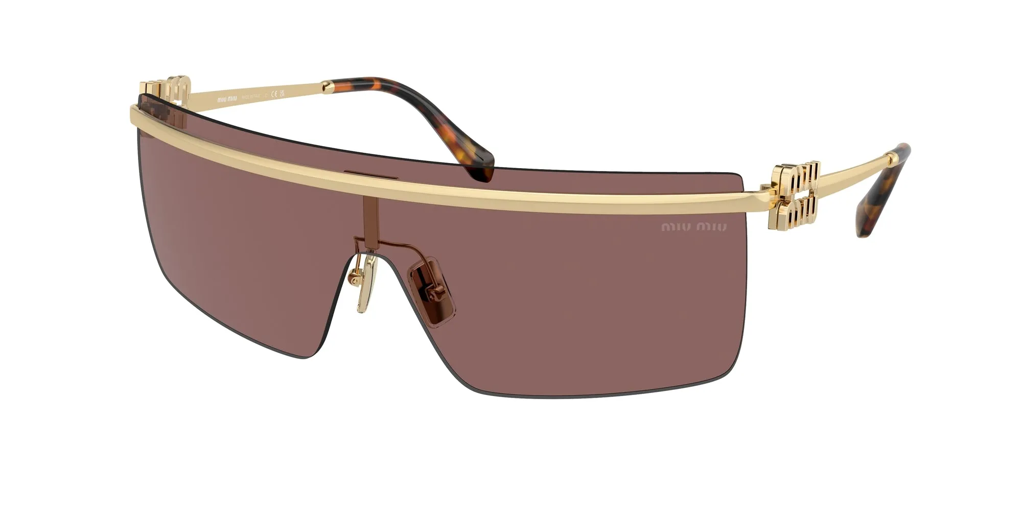 Miu Miu MU 50ZS ZVN70D Occhiali da sole Metallo Oro Marrone Geometrica Normale - immagine 1