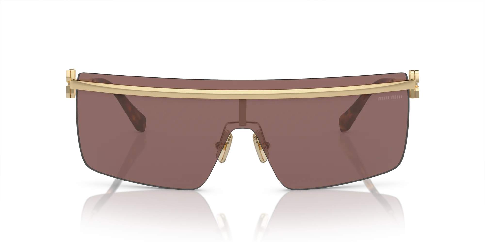 Miu Miu MU 50ZS ZVN70D Occhiali da sole Metallo Oro Marrone Geometrica Normale - immagine 3