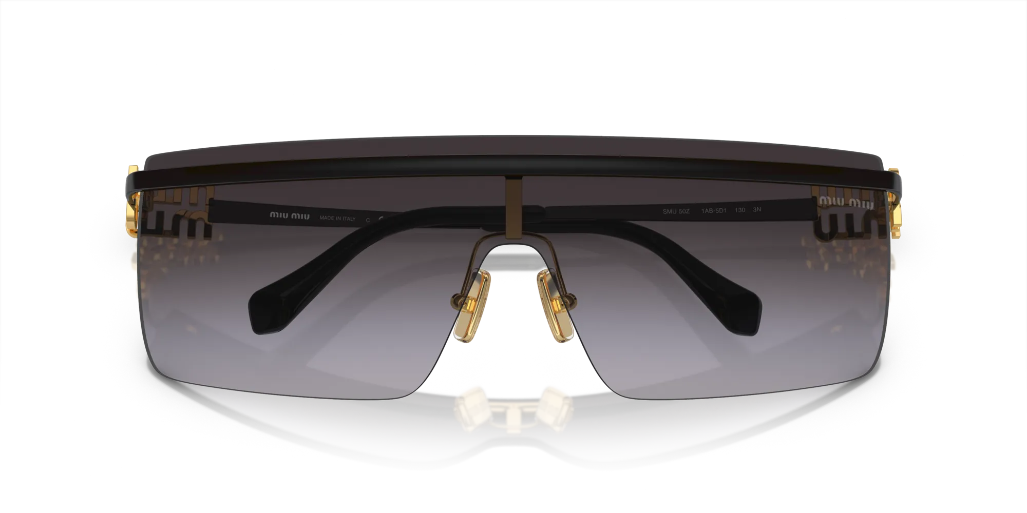 Miu Miu MU 50ZS 1AB5D1 Occhiali da sole Metallo Nero Grigio Geometrica Normale Sfumato - immagine 2