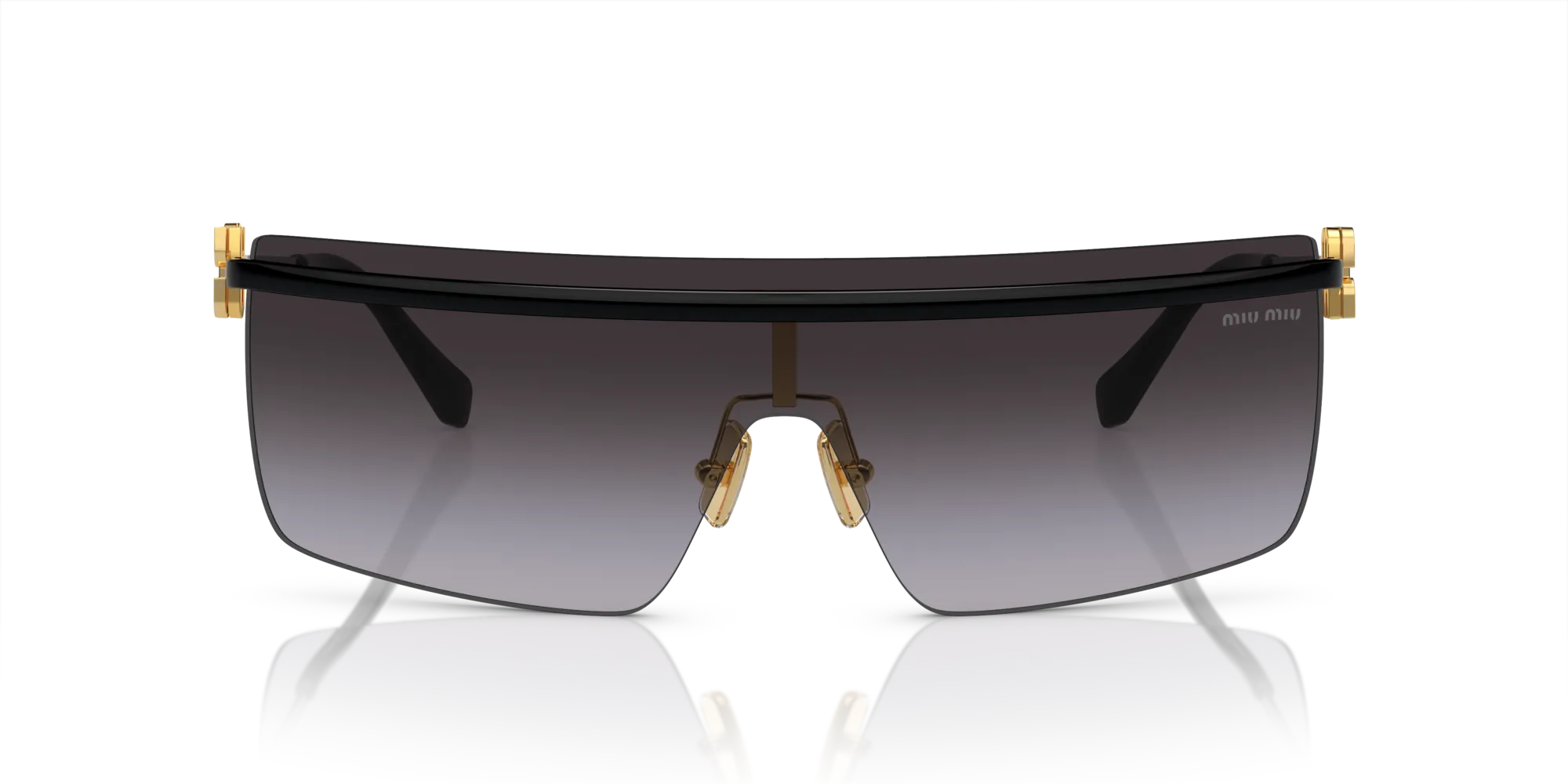 Miu Miu MU 50ZS 1AB5D1 Occhiali da sole Metallo Nero Grigio Geometrica Normale Sfumato - immagine 3