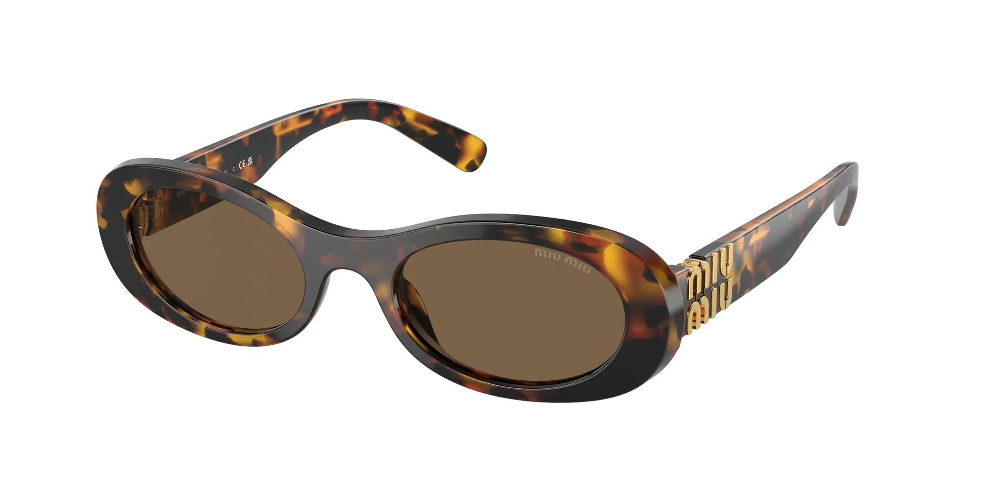 Miu Miu MU 06ZS VAU06B Occhiali da sole Acetato Tartaruga Marrone Rotonda Normale - immagine 1