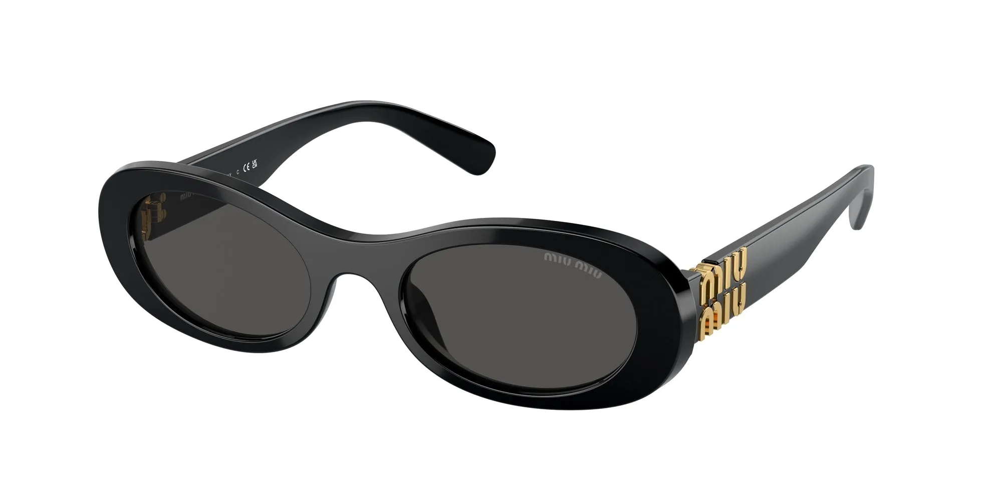 Miu Miu MU 06ZS 1AB5S0 Occhiali da sole Acetato Nero Grigio Rotonda Normale - immagine 1