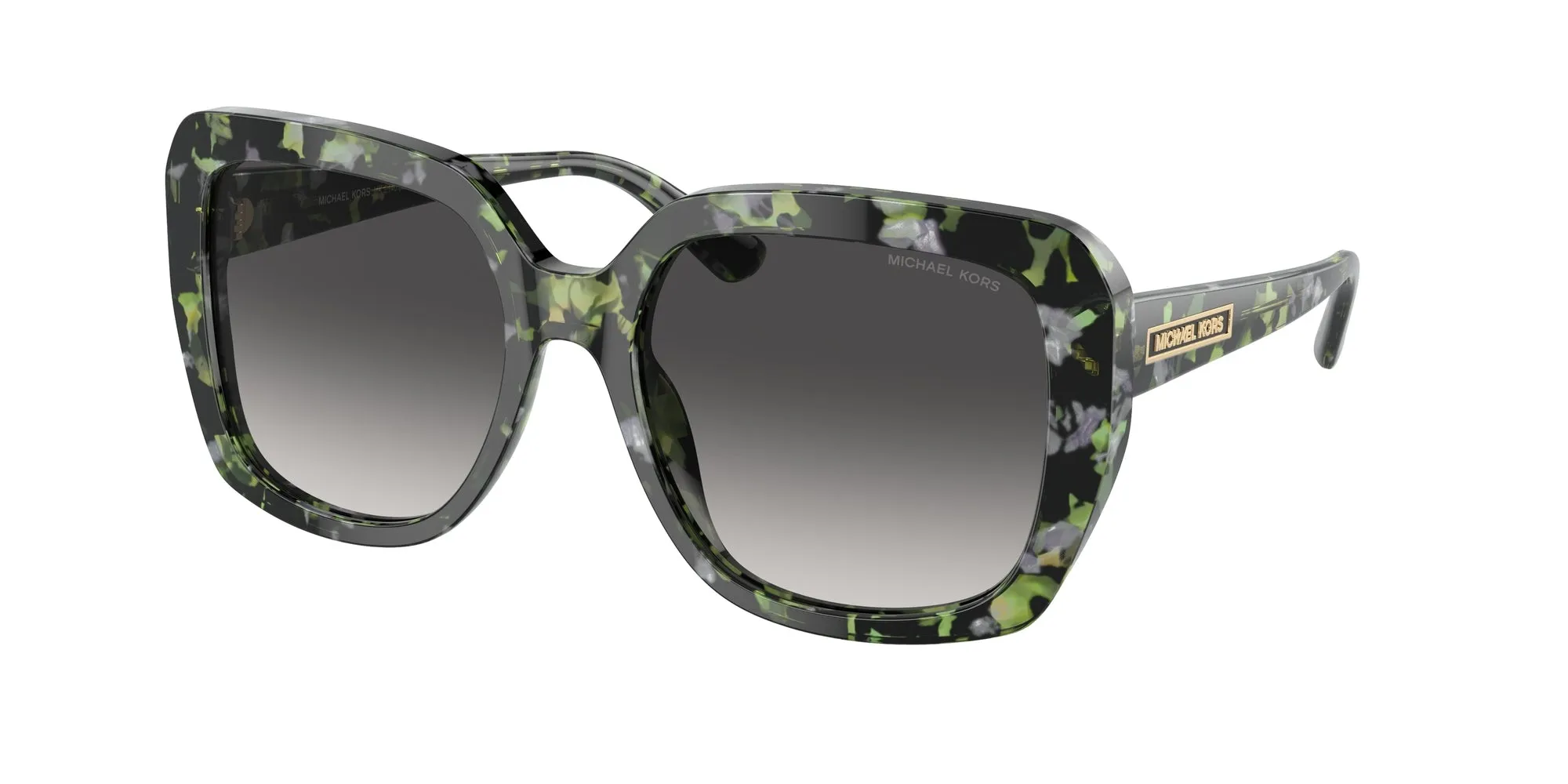 Michael Kors MK2140 MANHASSET 39478G Occhiali da sole Acetato Verde Grigio Squadrata Normale Sfumato - immagine 1