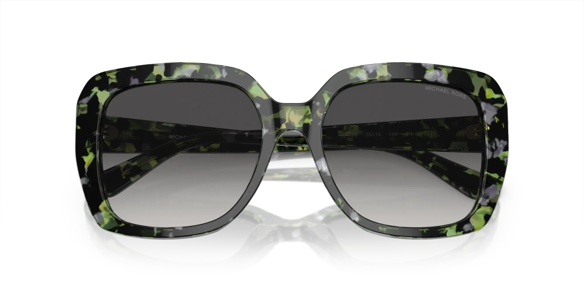 Michael Kors MK2140 MANHASSET 39478G Occhiali da sole Acetato Verde Grigio Squadrata Normale Sfumato - immagine 2
