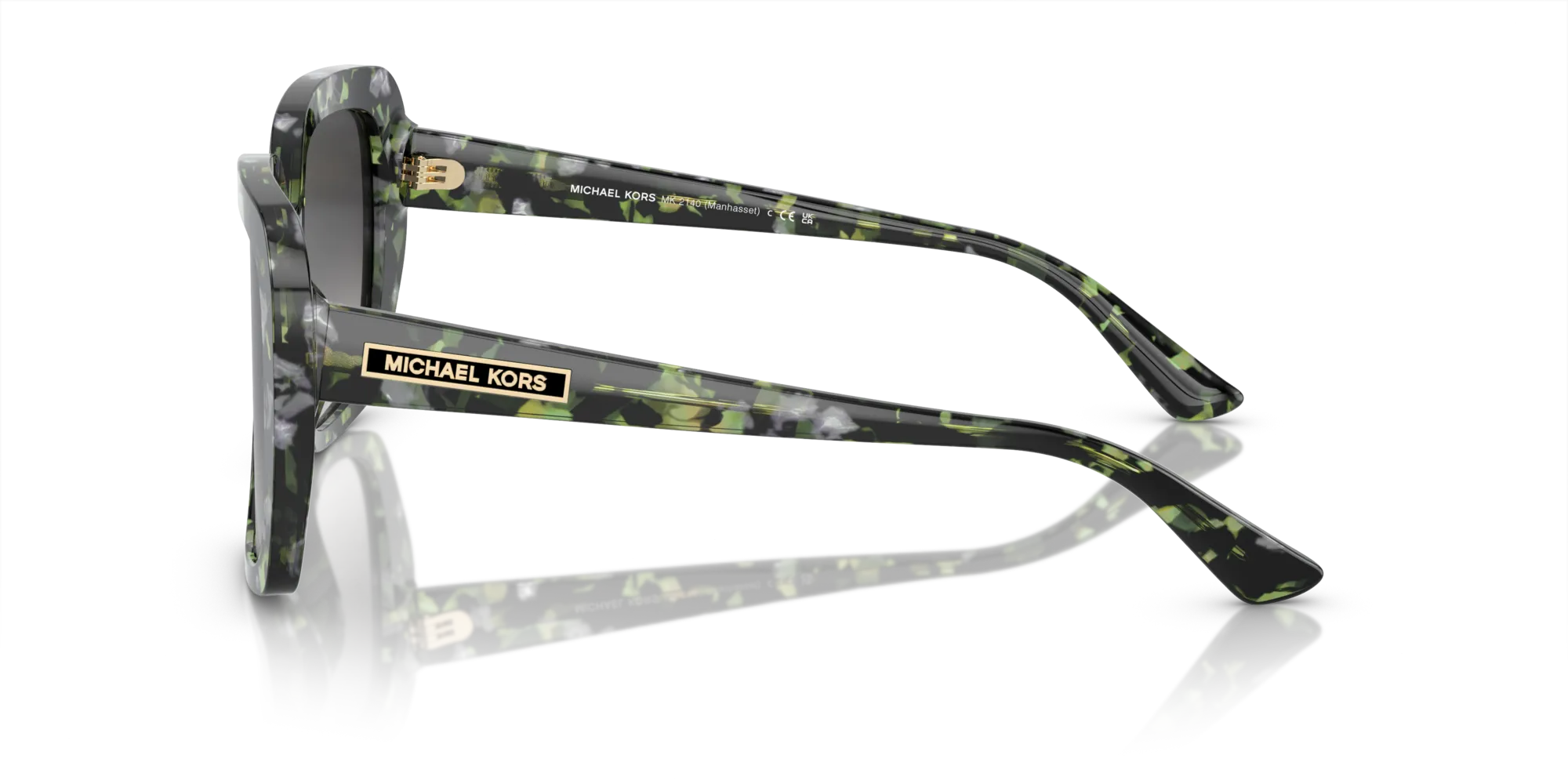 Michael Kors MK2140 MANHASSET 39478G Occhiali da sole Acetato Verde Grigio Squadrata Normale Sfumato - immagine 4