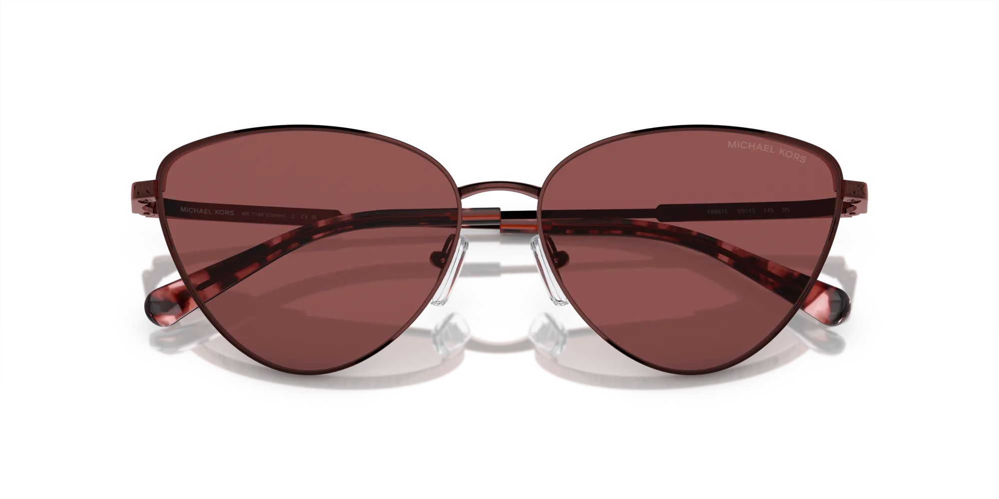 Michael Kors MK1140 CORTEZ 189675 Occhiali da sole Metallo Marrone Viola Cat Eye Normale - immagine 2