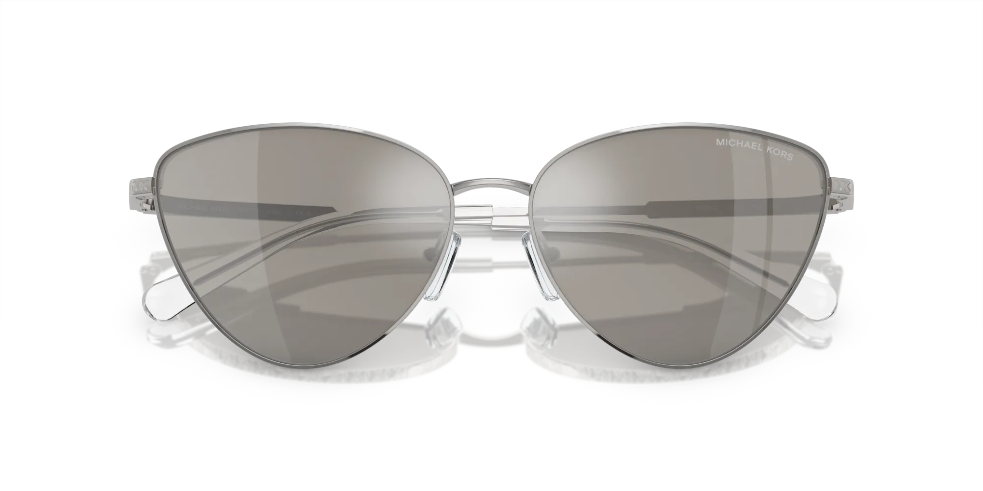 Michael Kors MK1140 CORTEZ 18936G Occhiali da sole Metallo Argento Argento Cat Eye Specchiate Specchiato - immagine 2