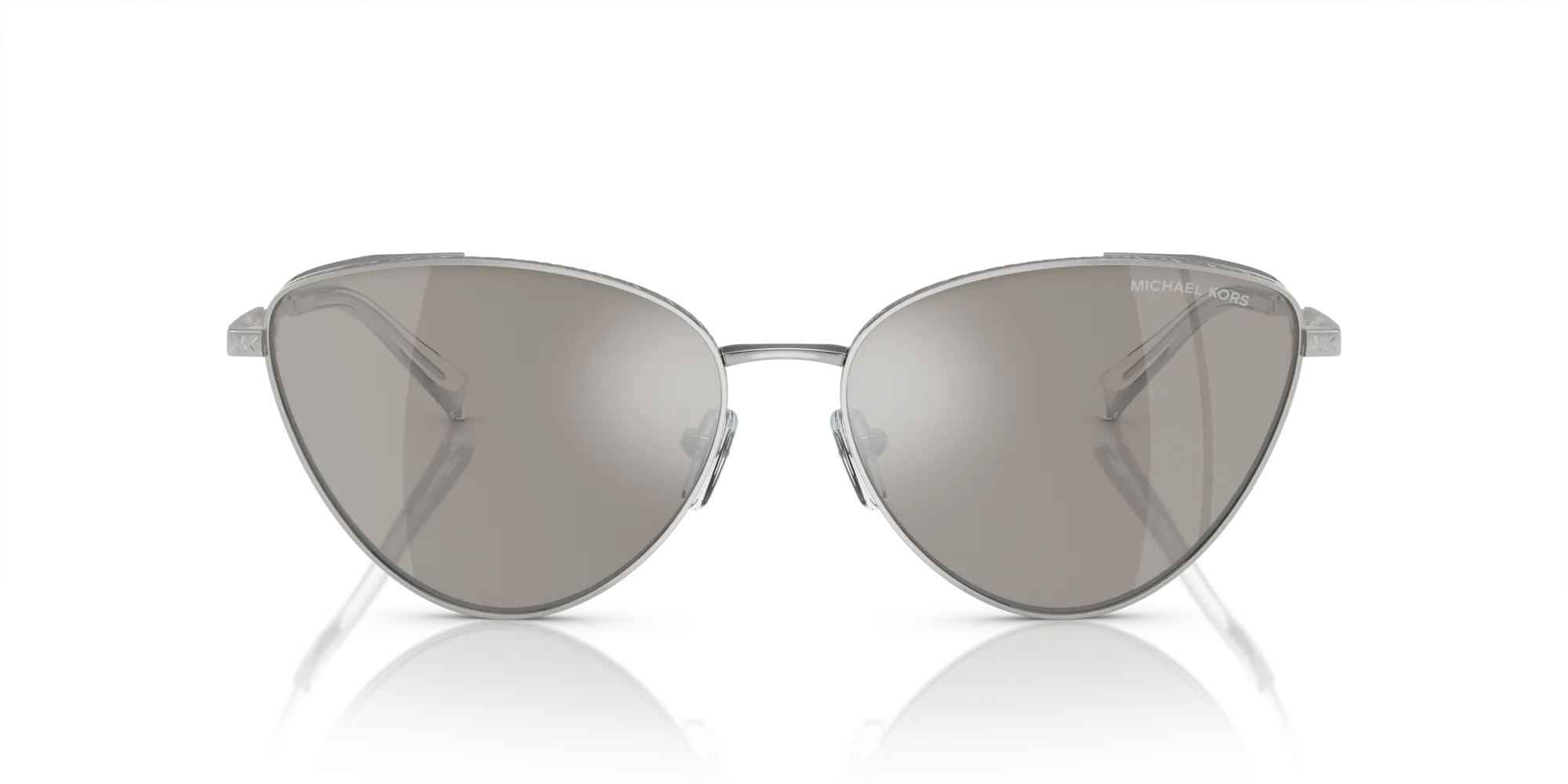 Michael Kors MK1140 CORTEZ 18936G Occhiali da sole Metallo Argento Argento Cat Eye Specchiate Specchiato - immagine 3