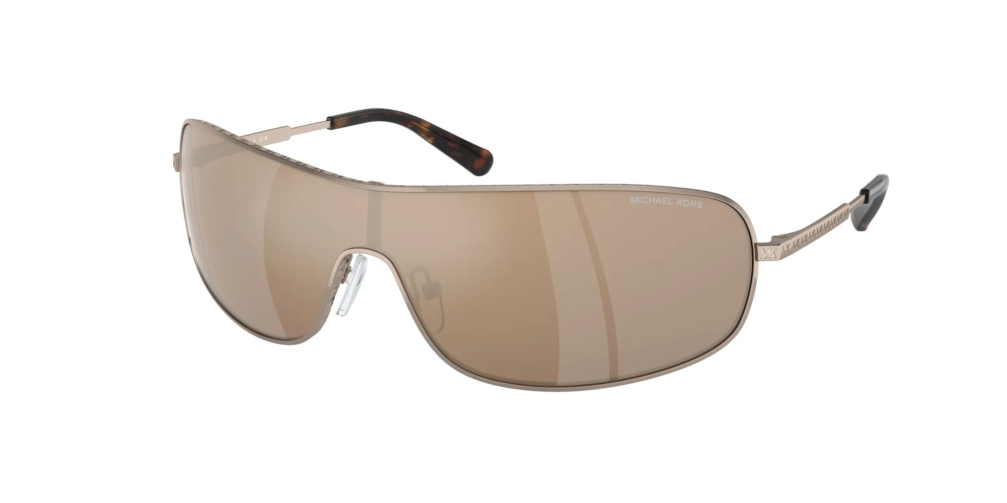 Michael Kors MK1139 AIX 12137P Occhiali da sole Metallo Marrone Oro Squadrata Normale Specchiato - immagine 1