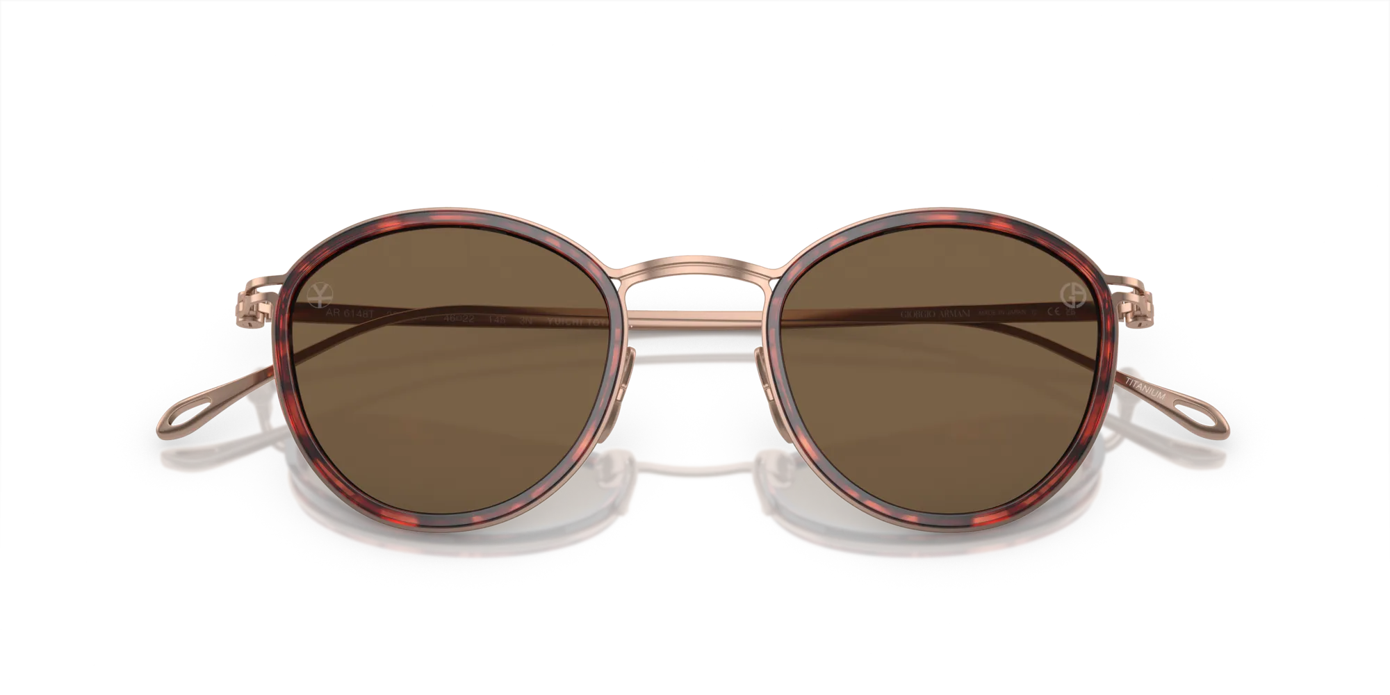 Giorgio Armani AR6148T 333573 Occhiali da sole Titanio Tartaruga Marrone Pantos Normale - immagine 2