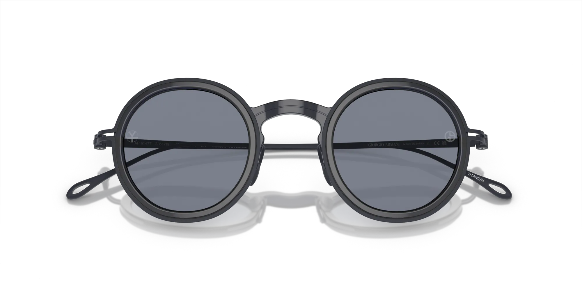 Giorgio Armani AR6147T 335119 Occhiali da sole Titanio Blu Blu Rotonda Normale - immagine 2