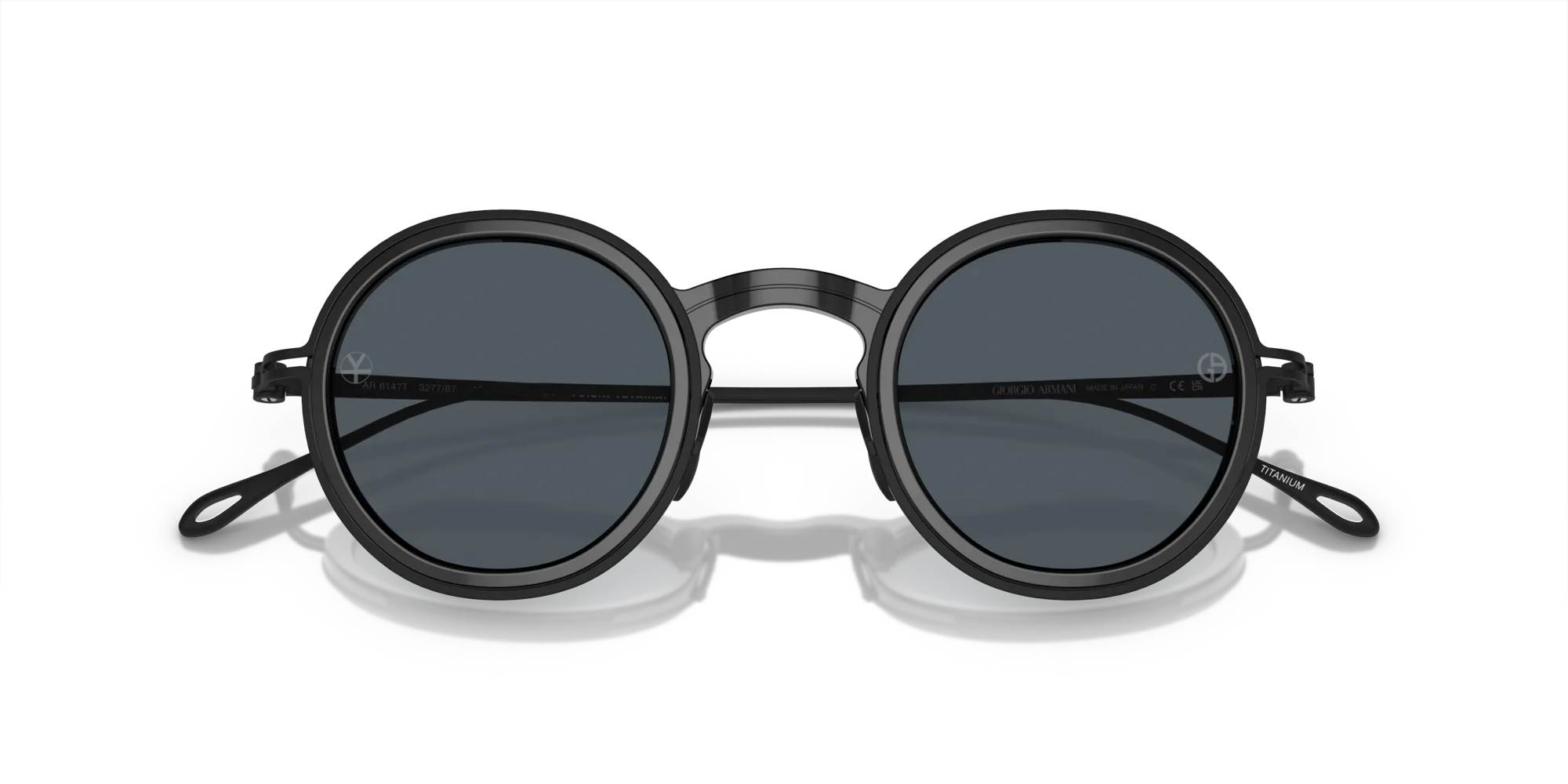 Giorgio Armani AR6147T 327787 Occhiali da sole Titanio Nero Grigio Rotonda Normale - immagine 2