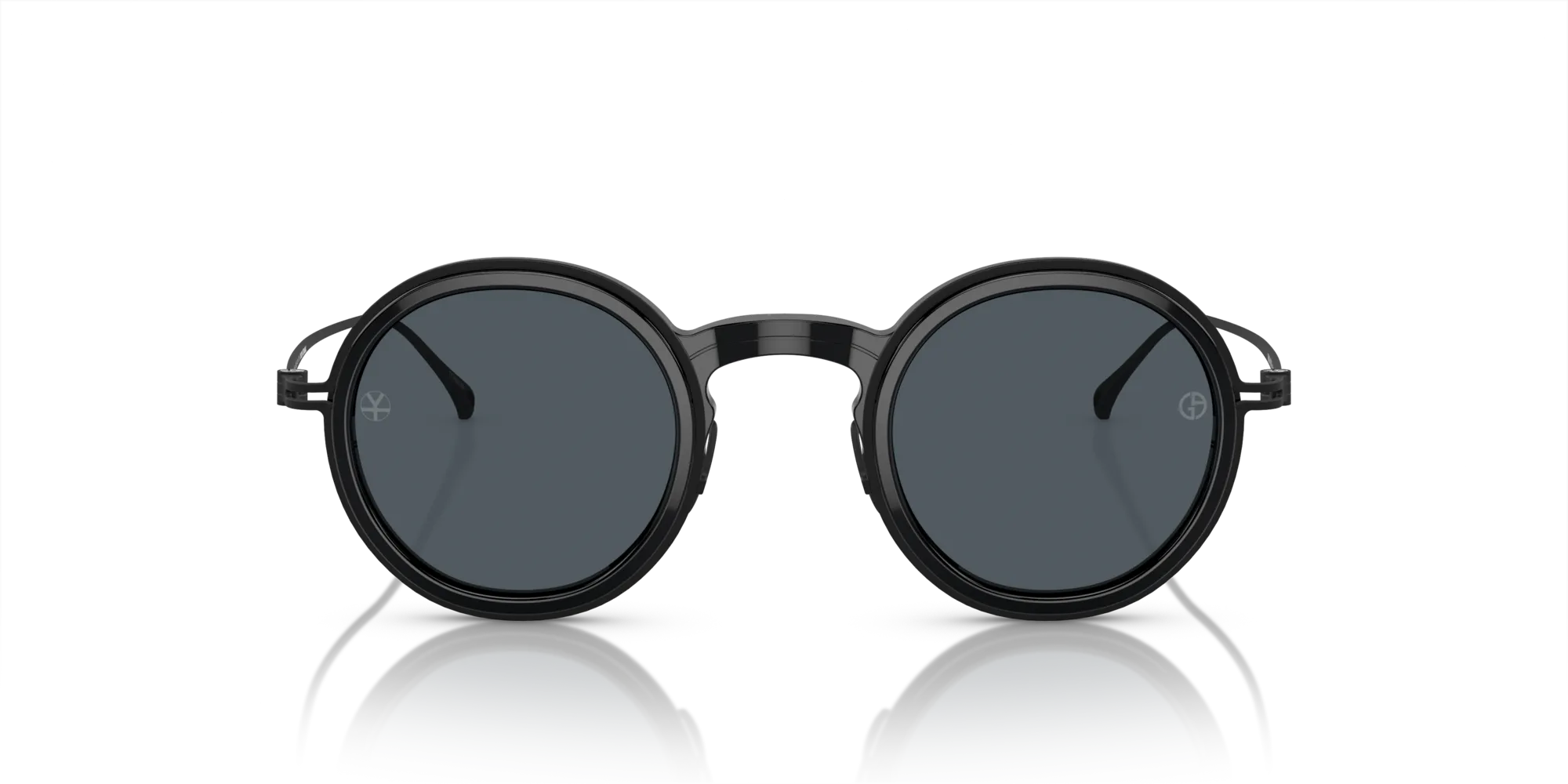 Giorgio Armani AR6147T 327787 Occhiali da sole Titanio Nero Grigio Rotonda Normale - immagine 3