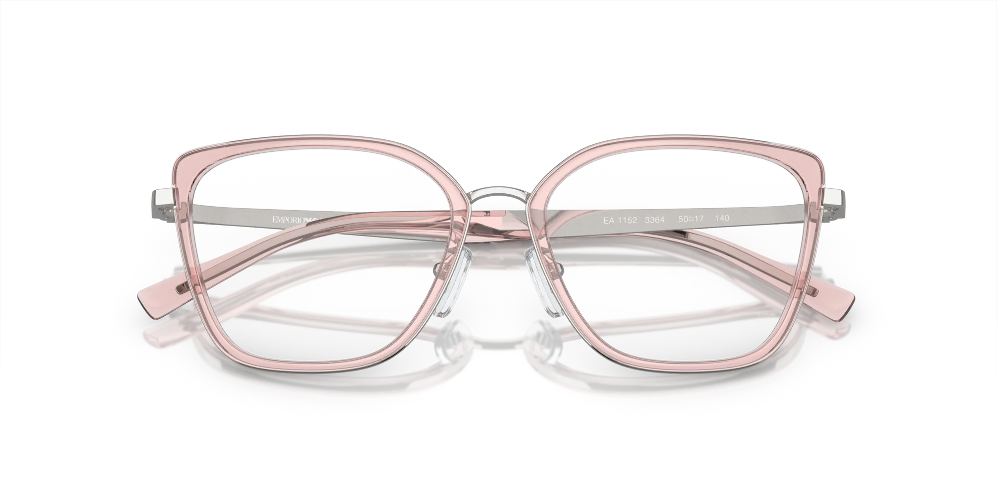 Emporio Armani EA1152 3364 Montature da vista Metallo Argento Trasparente Cat Eye Normale - immagine 2