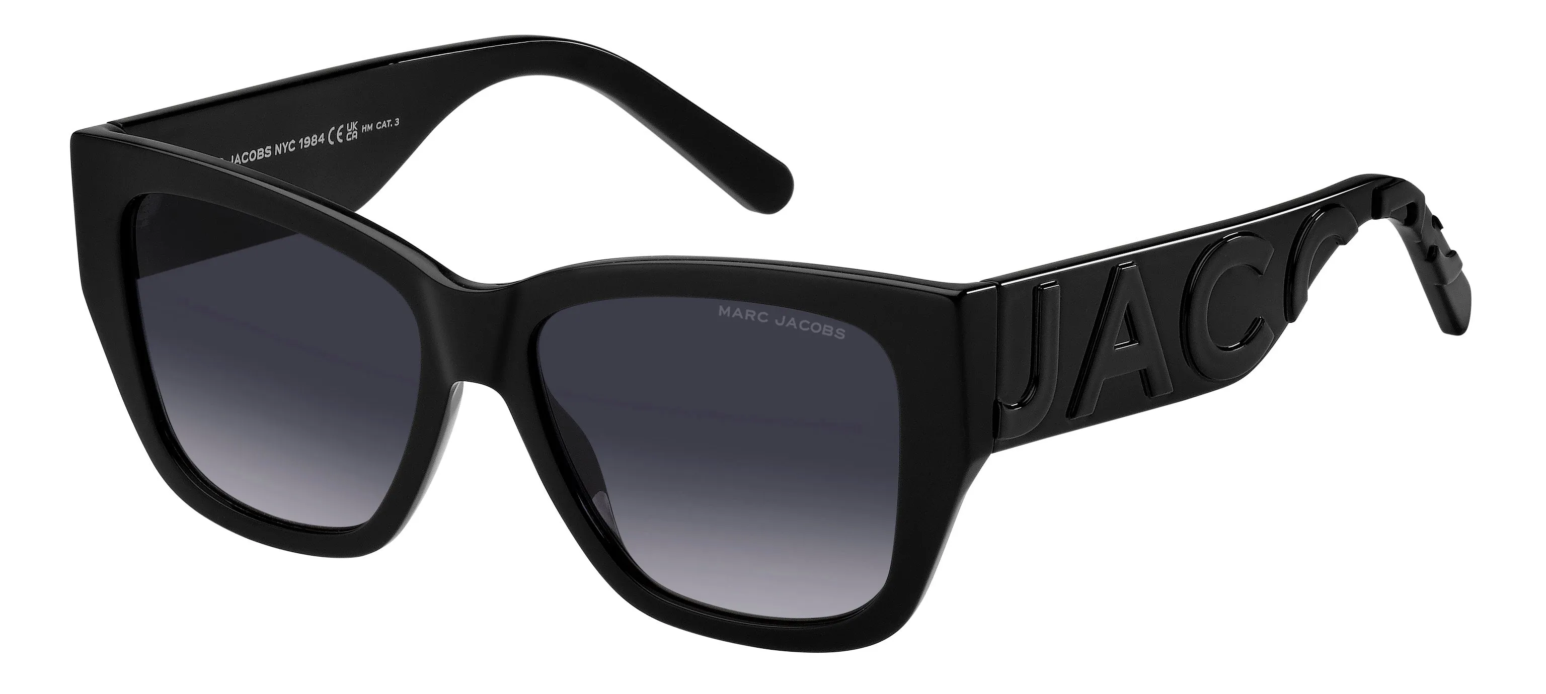 Marc Jacobs MARC 695/S 08A/9O Occhiali da sole Acetato Nero Grigio Squadrata Normale Sfumato - immagine 1