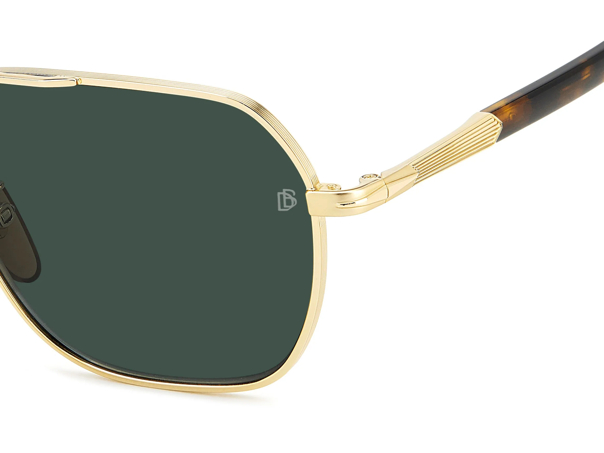 DAVID BECKHAM DB 1128/G/S 06J/QT Occhiali da sole Metallo Oro Havana Verde Squadrata - immagine 3