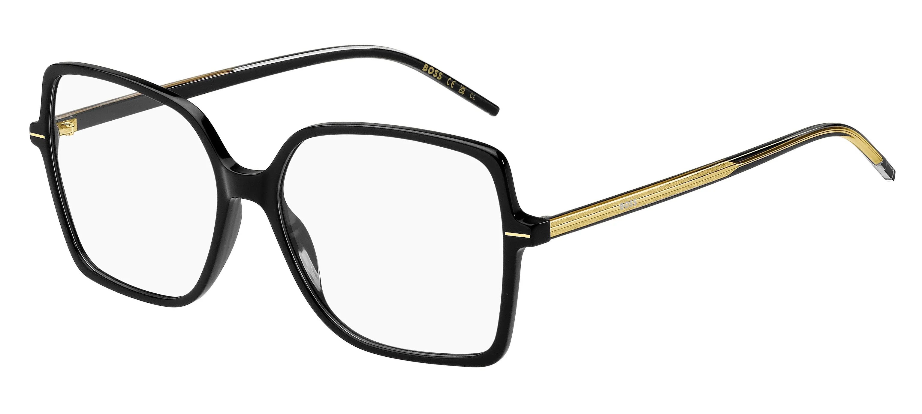 Hugo Boss BOSS 1587 7C5 Montature da vista Acetato Nero/Cristallo Squadrata - immagine 1