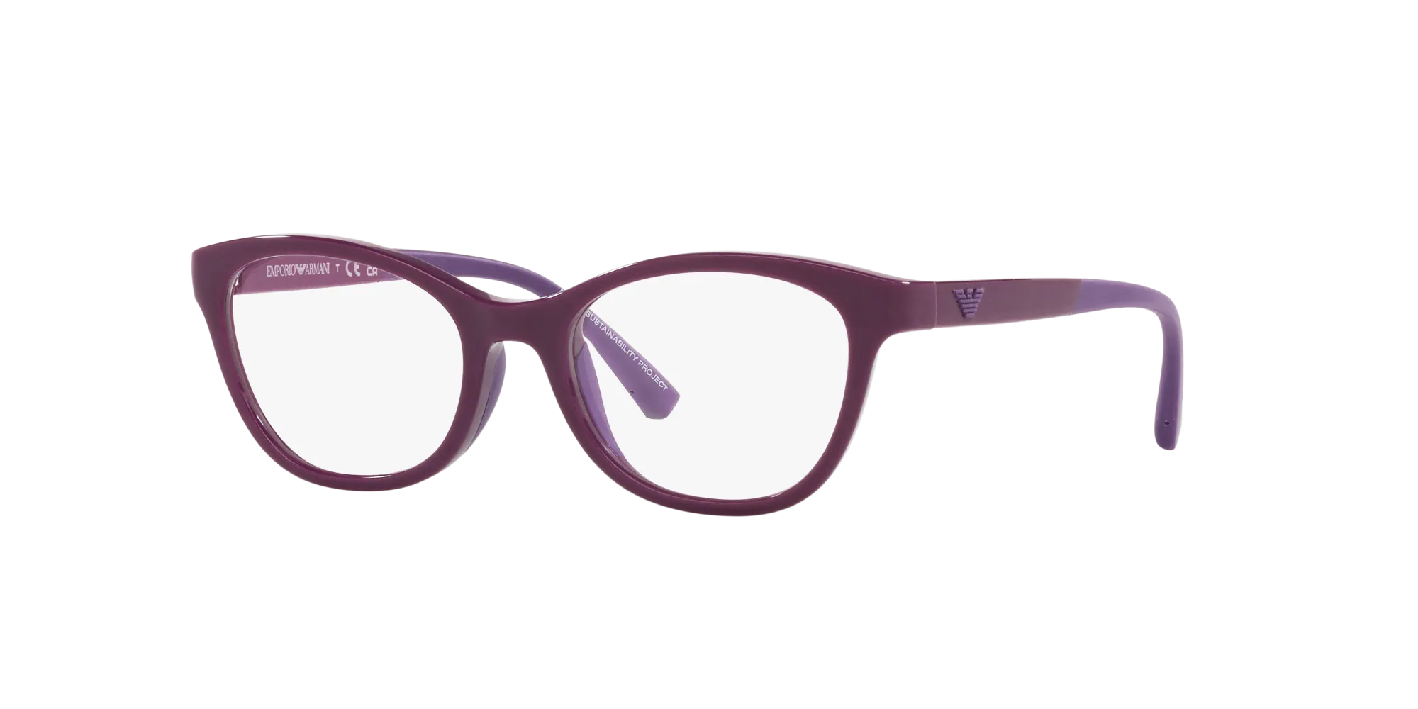 Emporio Armani EK3204 5115 Montature da vista Iniettato Viola Cat Eye Normale - immagine 3