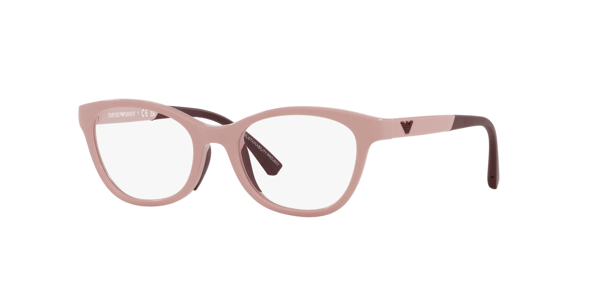 Emporio Armani EK3204 5086 Montature da vista Iniettato Rosa Trasparente Cat Eye Normale - immagine 3