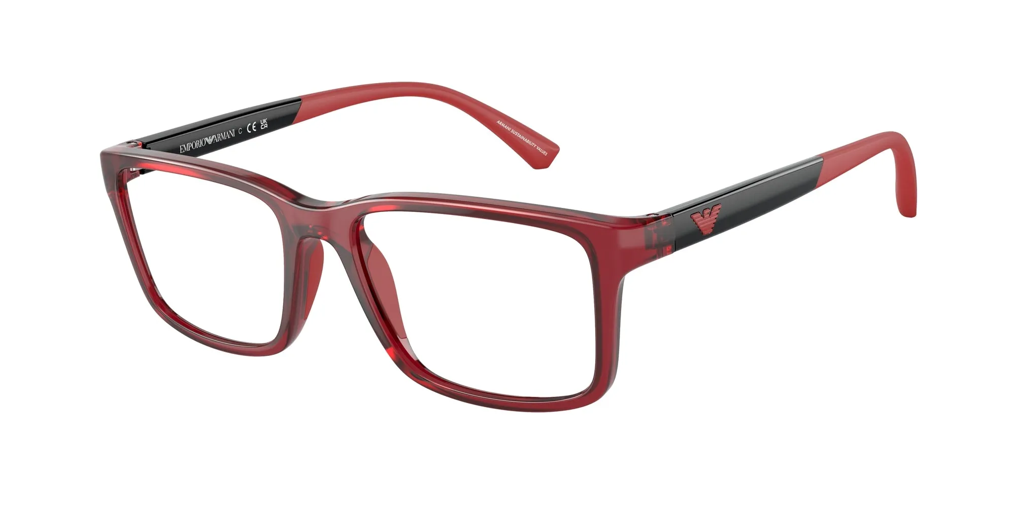 Emporio Armani EK3203 5440 Montature da vista Iniettato Rosso Pillow Normale - immagine 1