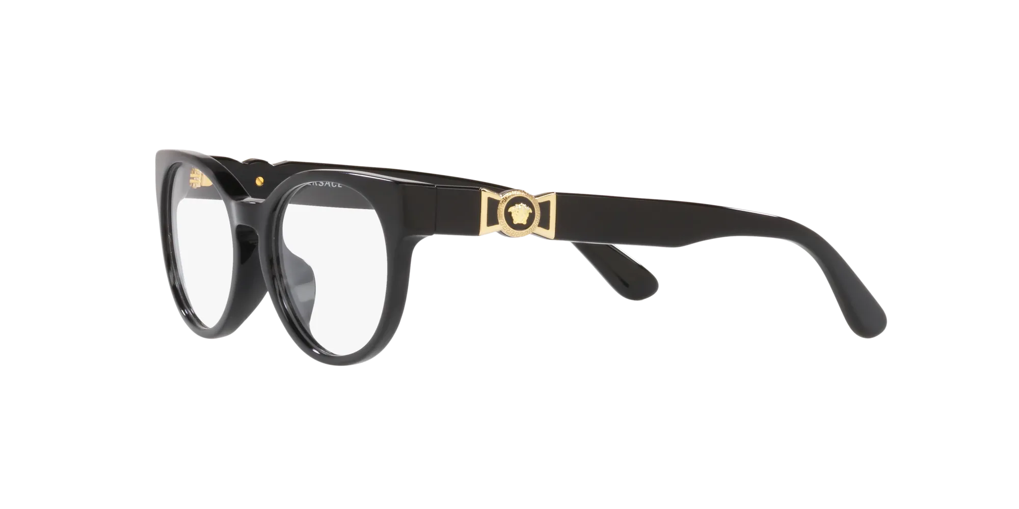 Versace VK3323U GB1 Montature da vista bambino Acetato Nero Trasparente Rotonda Normale - immagine 4