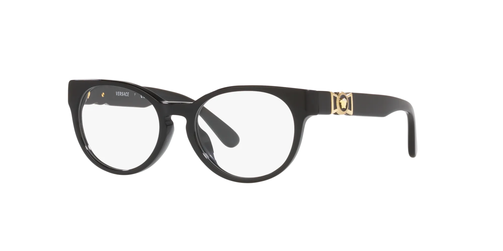 Versace VK3323U GB1 Montature da vista bambino Acetato Nero Trasparente Rotonda Normale - immagine 3