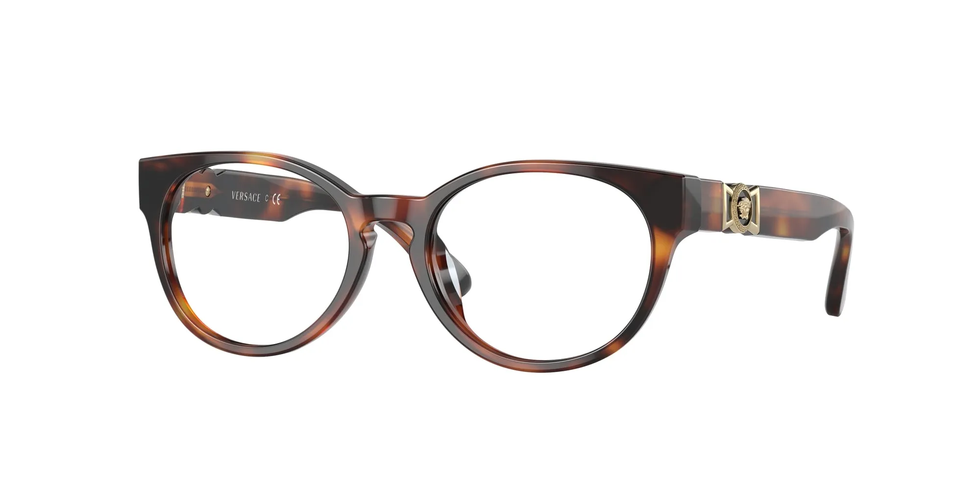 Versace VK3323U 5217 Montature da vista Acetato Tartaruga Trasparente Rotonda Normale - immagine 1