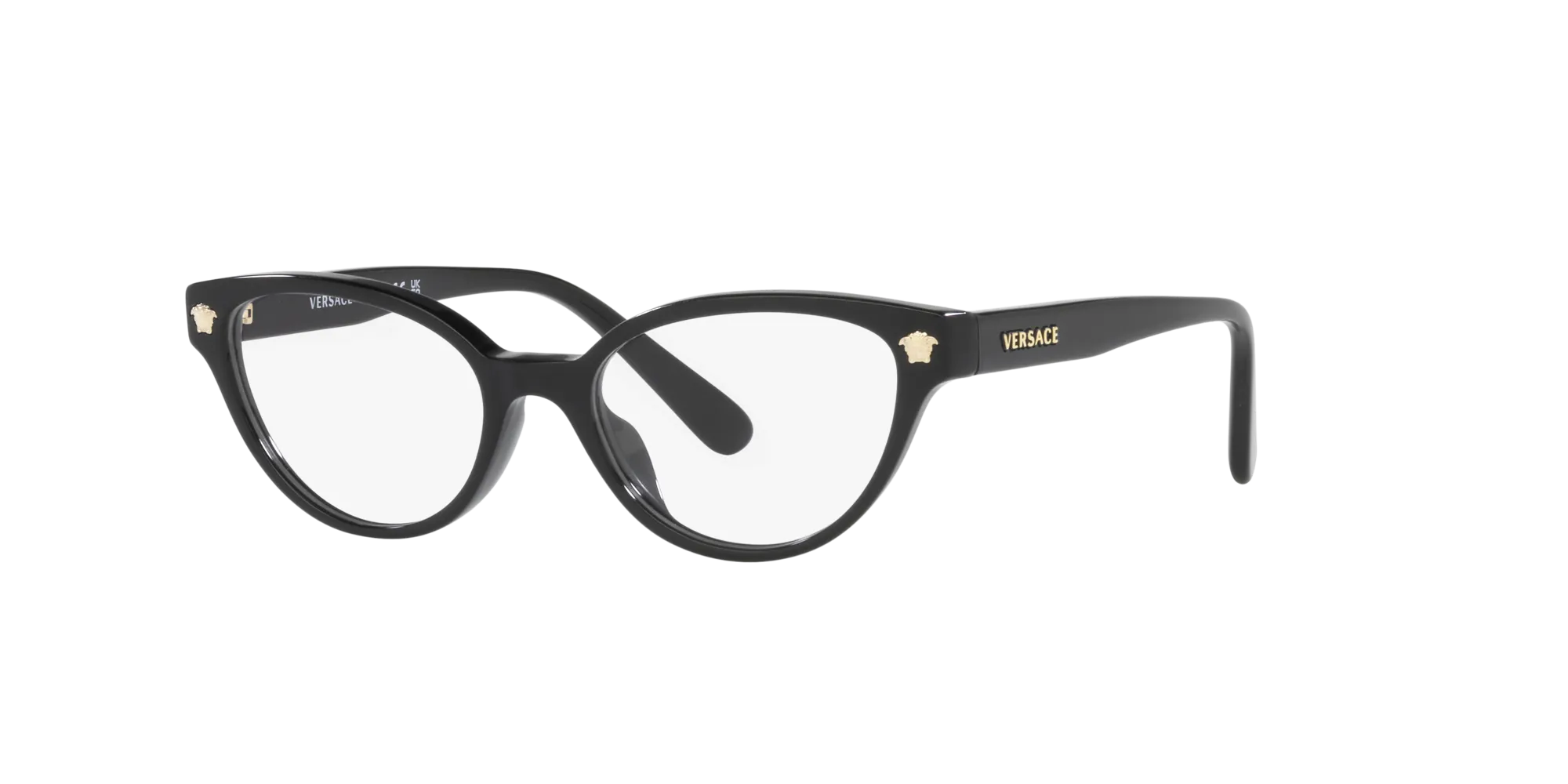 Versace VK3322U GB1 Montature da vista bambino Acetato Nero Trasparente Cat Eye Normale - immagine 3