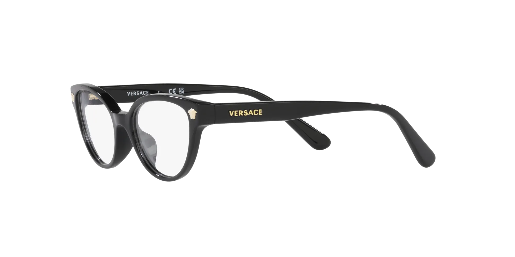 Versace VK3322U GB1 Montature da vista bambino Acetato Nero Trasparente Cat Eye Normale - immagine 4