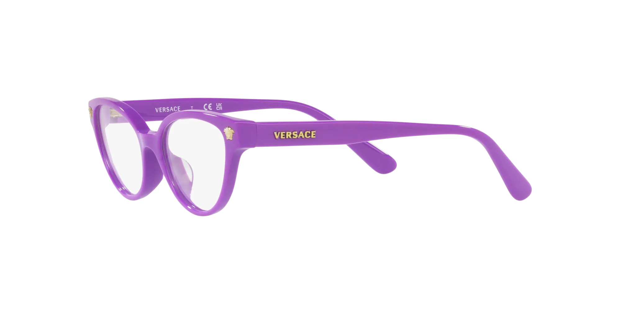 Versace VK3322U 5377 Montature da vista bambino Acetato Viola Trasparente Cat Eye Normale - immagine 4