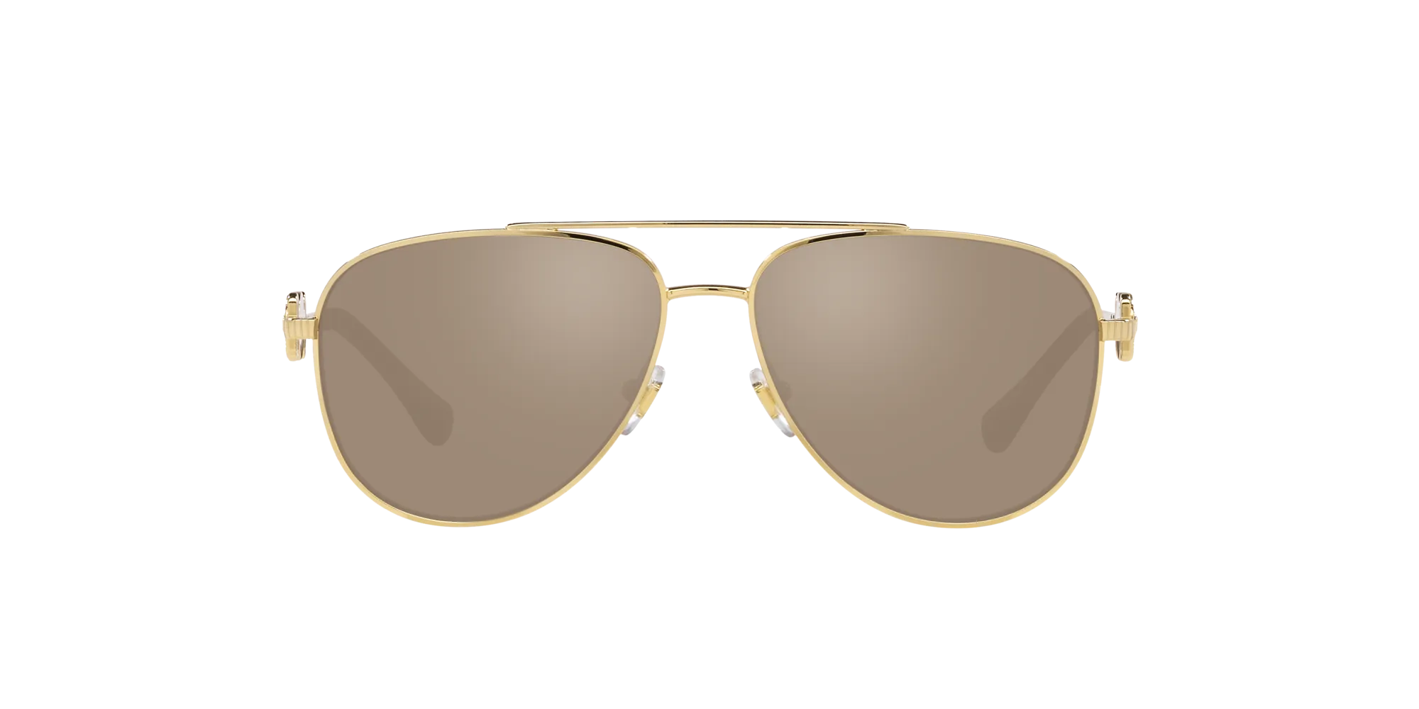Versace VK2002 10025A Occhiali da sole Metallo Oro Marrone Pilot Specchiate Specchiato - immagine 2