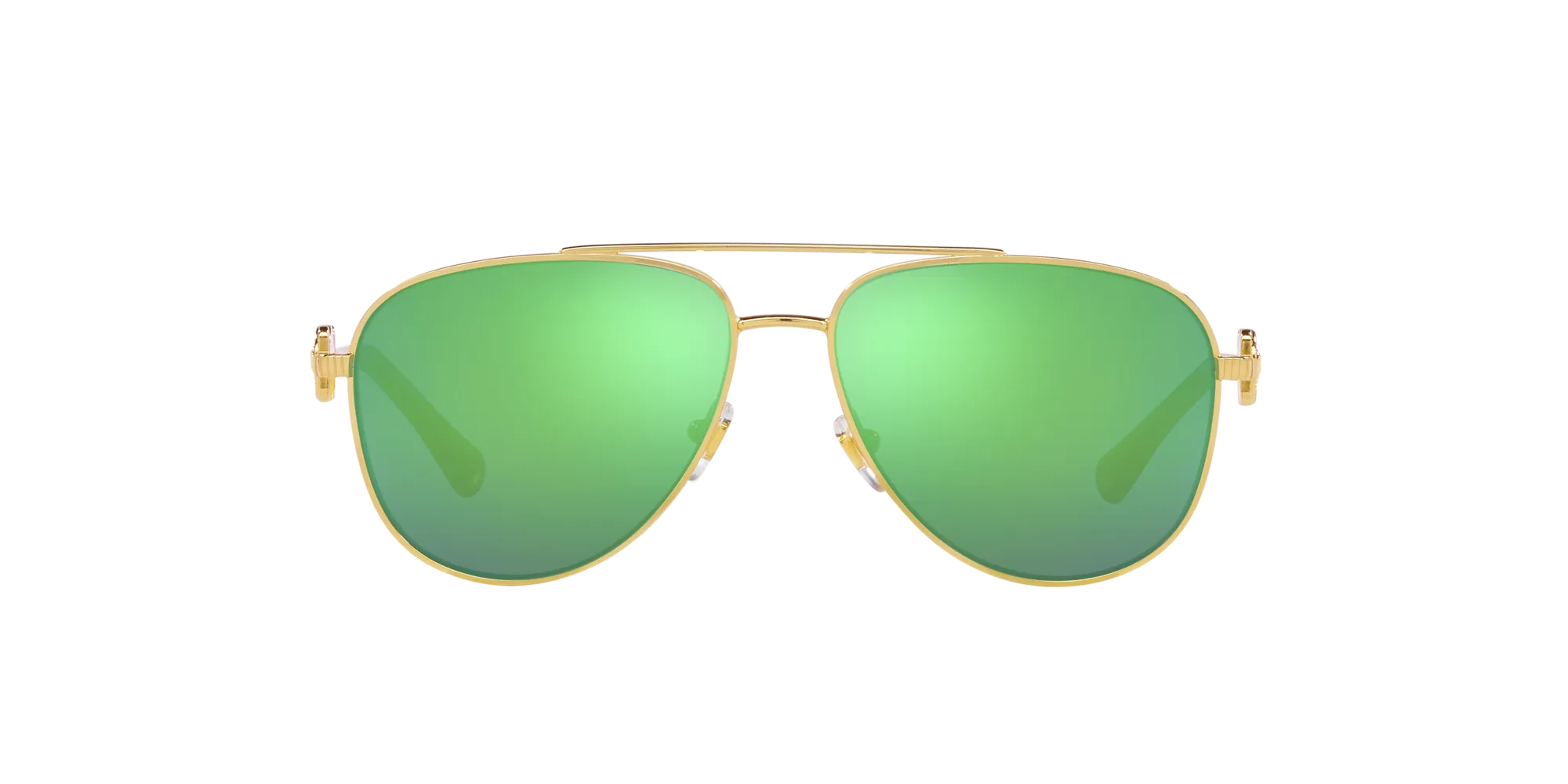 Versace VK2002 10023R Occhiali da sole Metallo Oro Verde Pilot Specchiate Specchiato - immagine 2