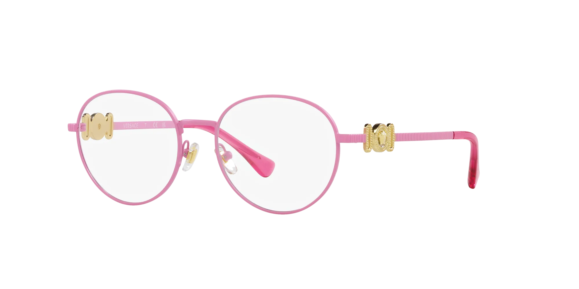 Versace VK1002 1496 Montature da vista bambino Metallo Rosa Trasparente Pantos Normale - immagine 3