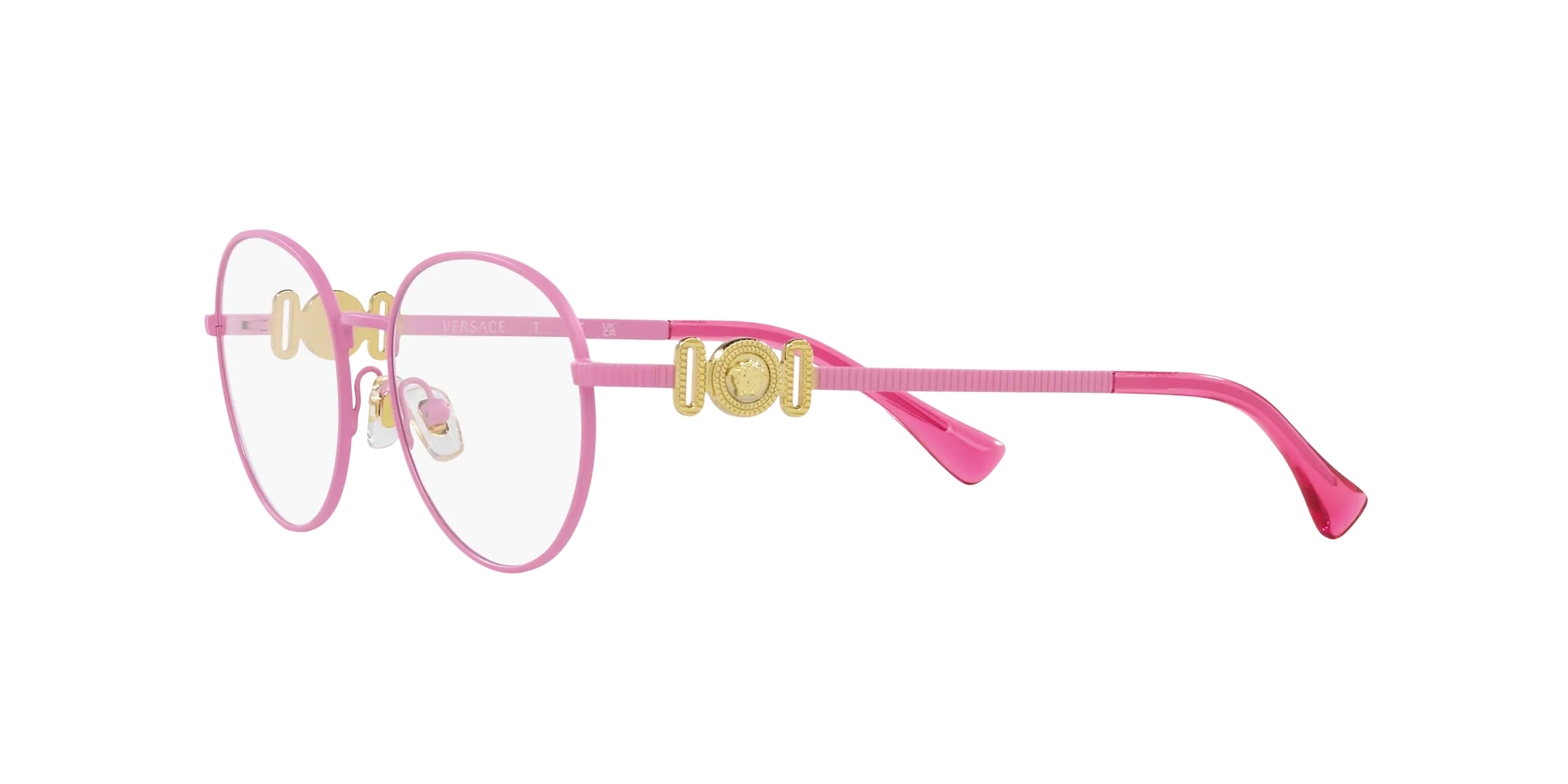 Versace VK1002 1496 Montature da vista bambino Metallo Rosa Trasparente Pantos Normale - immagine 4