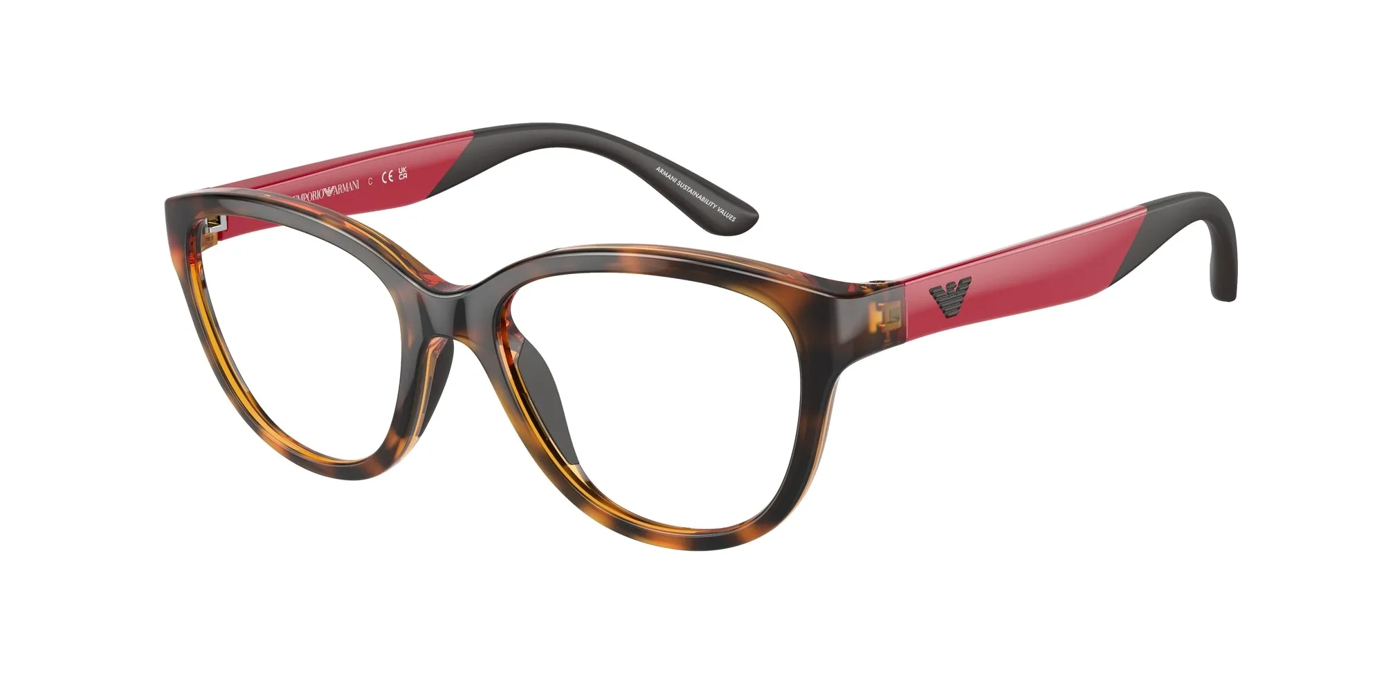 Emporio Armani EK3002 5026 Montature da vista Iniettato Tartaruga Trasparente Cat Eye Normale - immagine 1