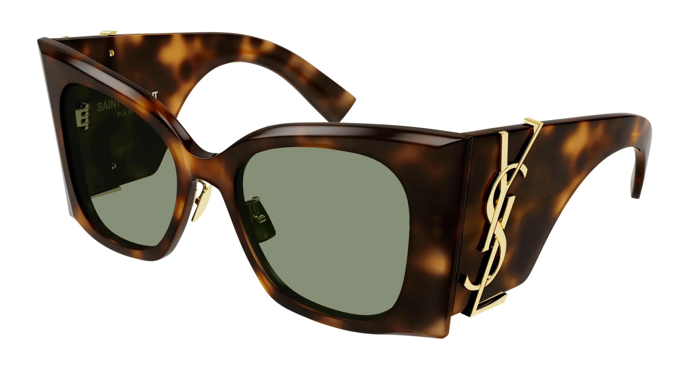 SAINT LAURENT SL M119/F BLAZE 002 Occhiali da sole Acetato Havana Verde Cat Eye Normale - immagine 1