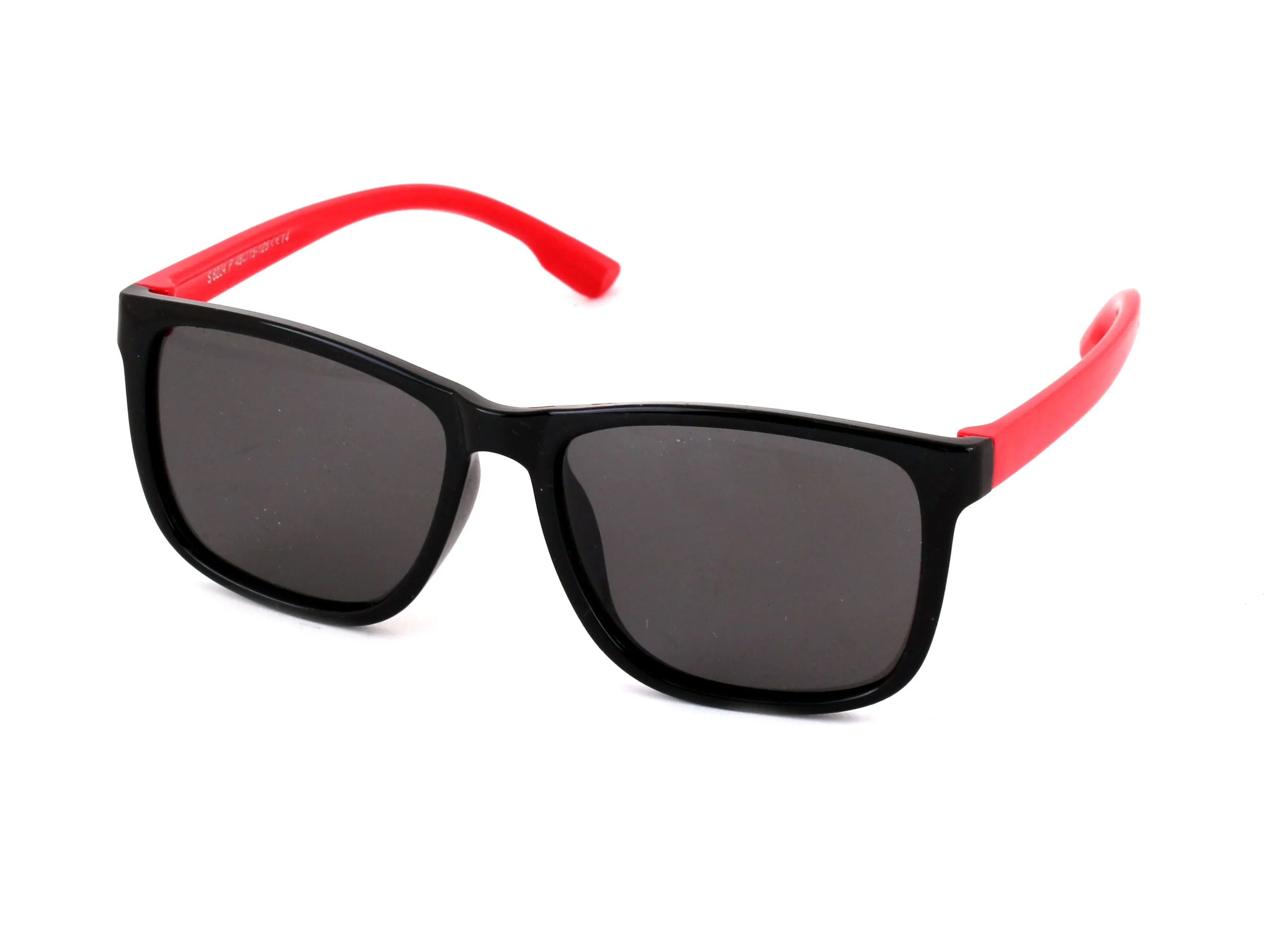 EXIT Bambino OCCH. SOLE BAMB. PLAST. S8224 C.14 NERO LUC.-ROSSO/FUMO *3P Occhiali da sole bambino Plastica Nero Grigio Avvolgente Polarizzata - immagine 1