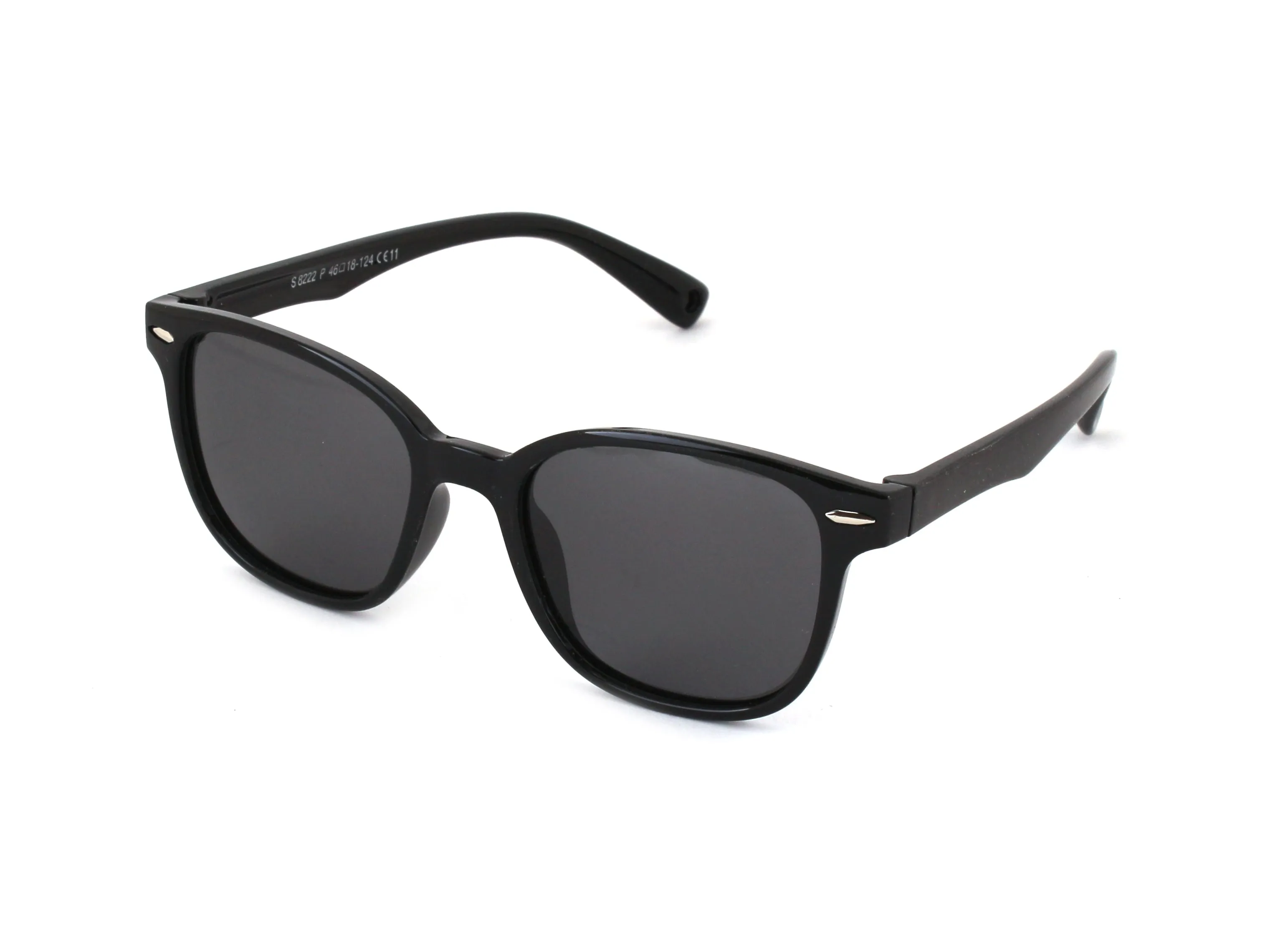 EXIT Bambino OCCH. SOLE BAMB. PLAST. S8222 C.11 NERO LUC./FUMO *3P Occhiali da sole bambino Plastica Nero Grigio Squadrata Polarizzata - immagine 1