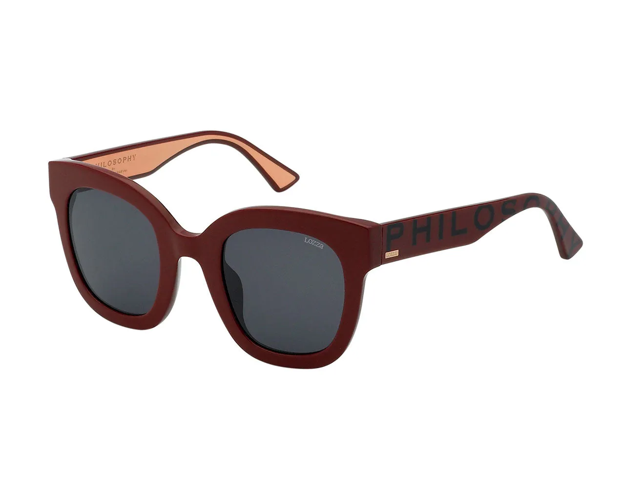 Lozza SL4254 PHILOSOPHY LILY 09FC Occhiali da sole Acetato Bordeaux Grigio Rotonda Normale - immagine 1