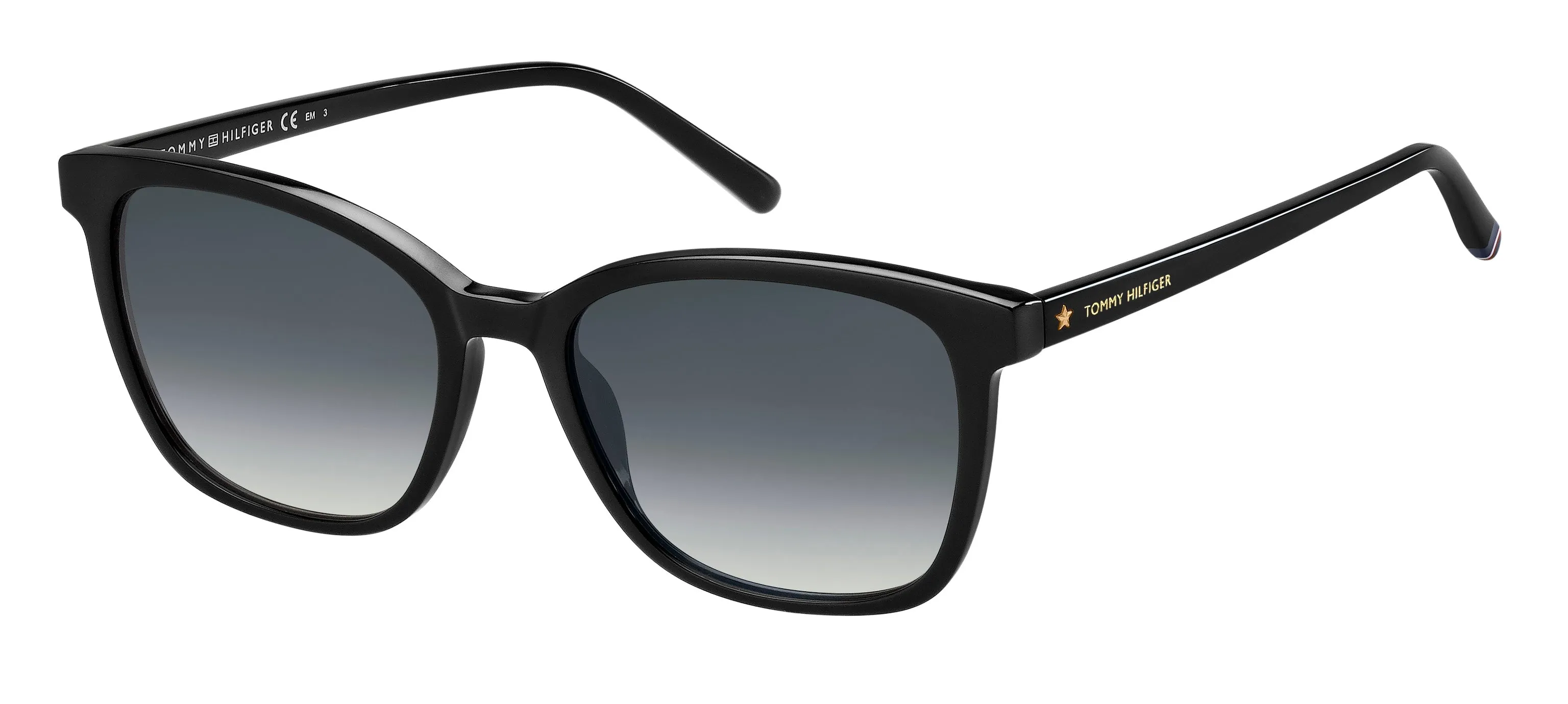 Tommy Hilfiger TH 1723/S 807/9O Occhiali da sole Acetato Nero Grigio Squadrata Sfumato - immagine 1