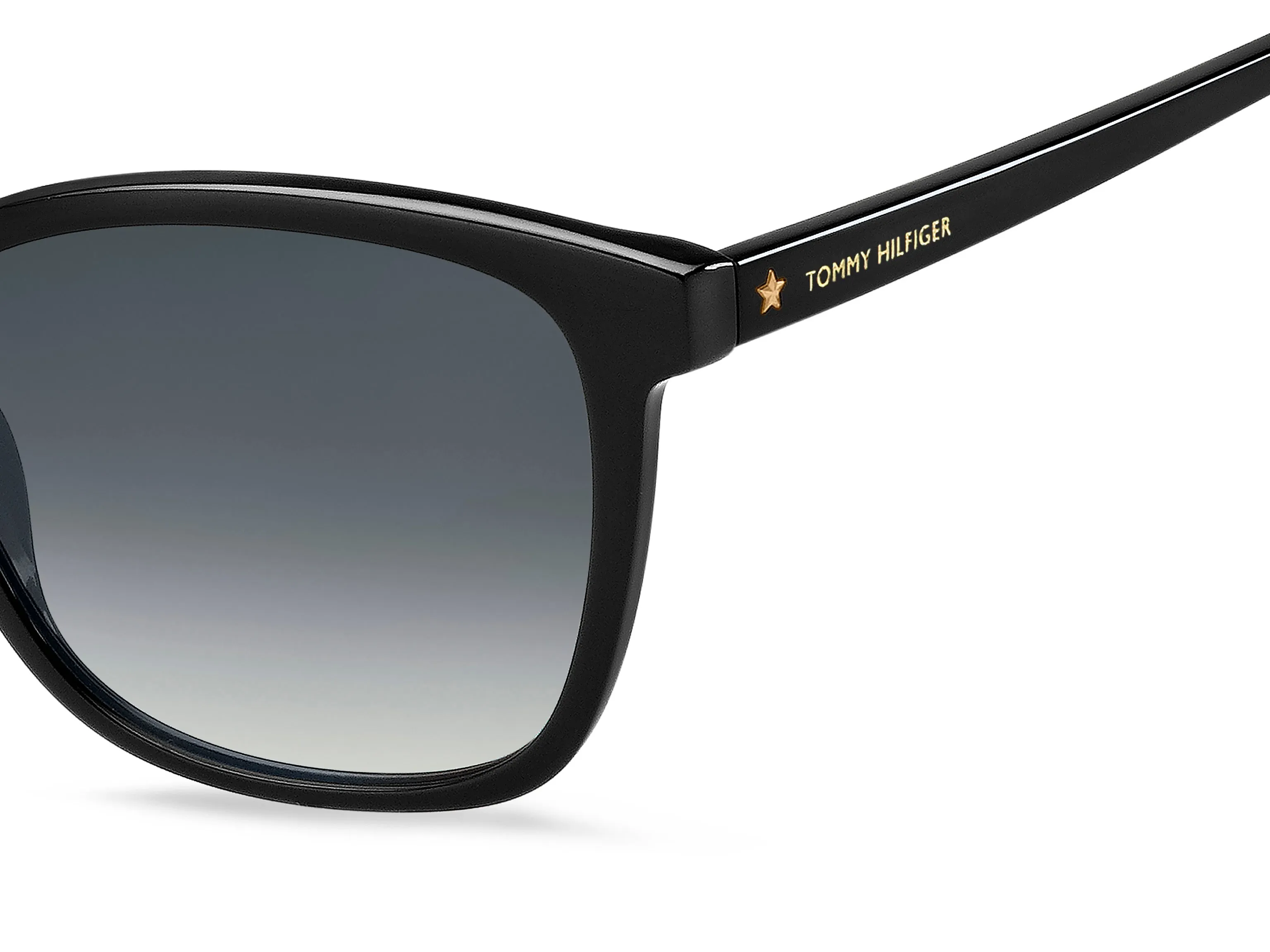 Tommy Hilfiger TH 1723/S 807/9O Occhiali da sole Acetato Nero Grigio Squadrata Sfumato - immagine 3