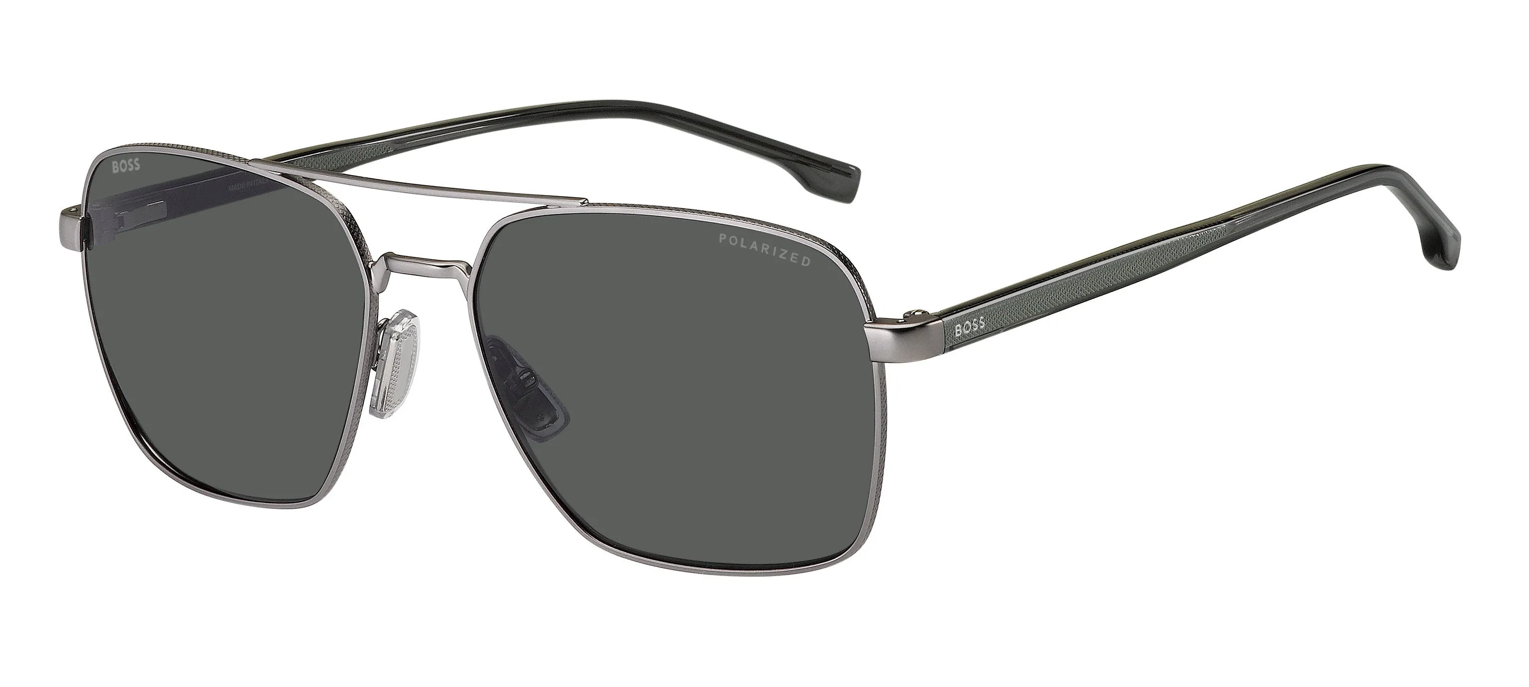 Hugo Boss BOSS 1045/S/IT R81/M9 Occhiali da sole Metallo Grigio Grigio Squadrata Polarizzata - immagine 1