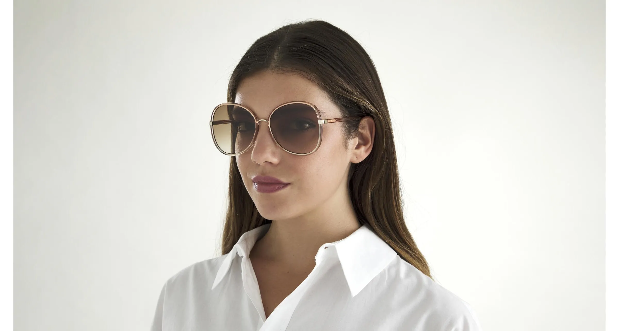 Chloé CH0030S 004 Occhiali da sole Iniettato Arancione Rotonda Sfumato - immagine 4