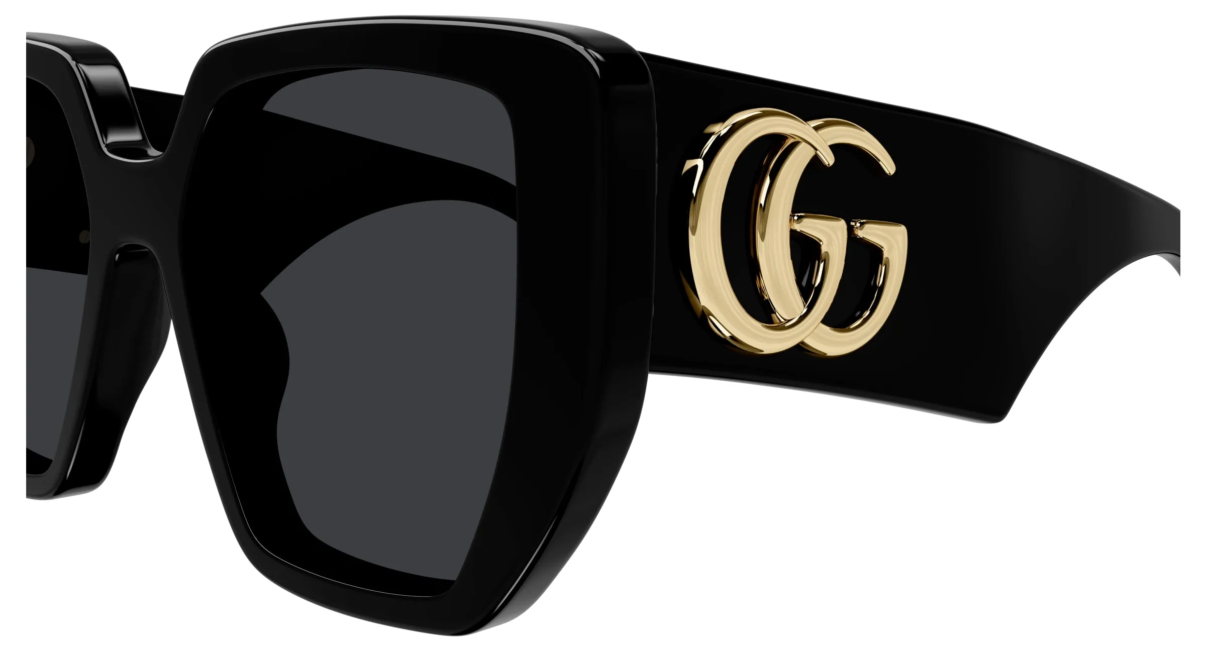 Gucci GG0956S 003 Occhiali da sole Acetato Nero Grigio Squadrata Normale - immagine 3